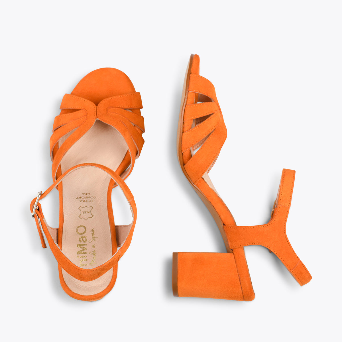 MUSA – Sandales à talon large ORANGE