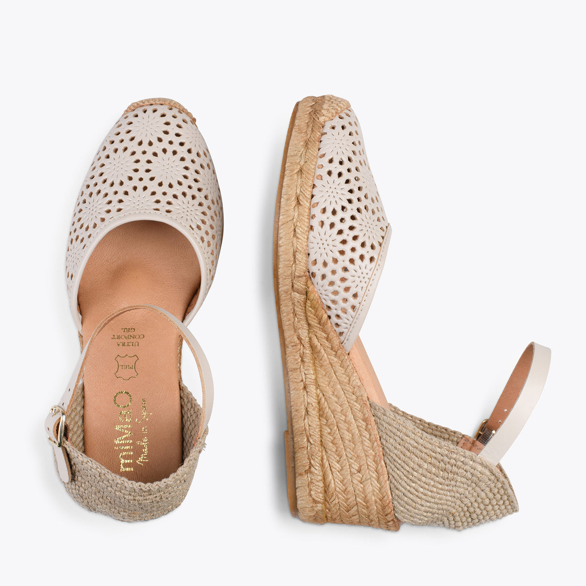MALDIVAS – Cuñas de esparto con pala de napa BEIGE