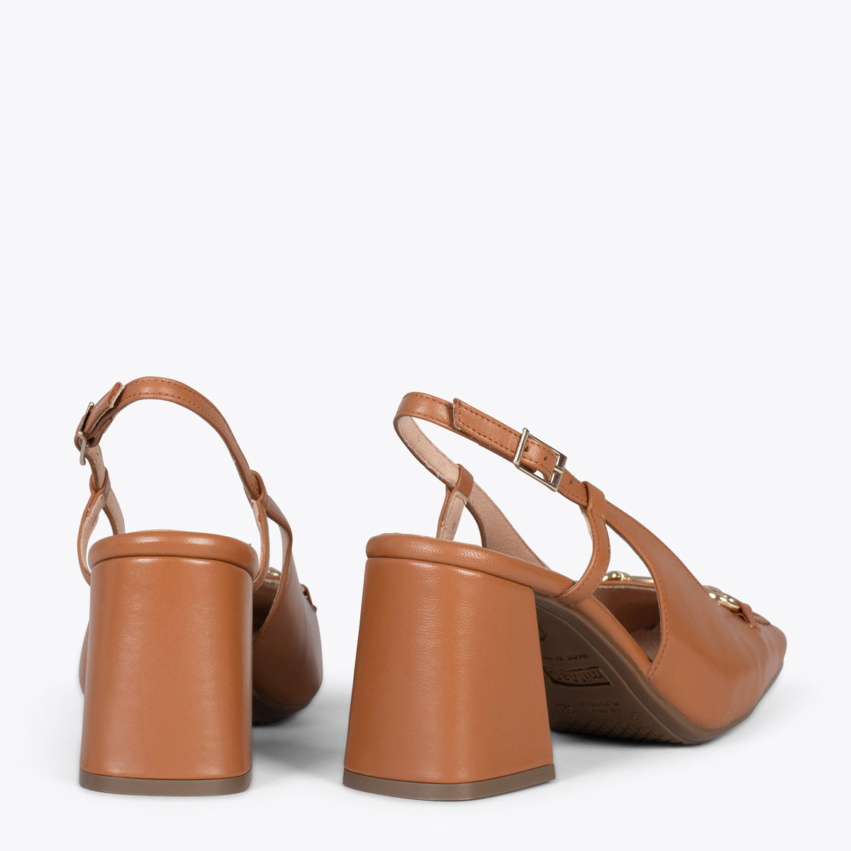 MIA DESTALONADO – Zapatos de tacón ancho destalonado CAMEL