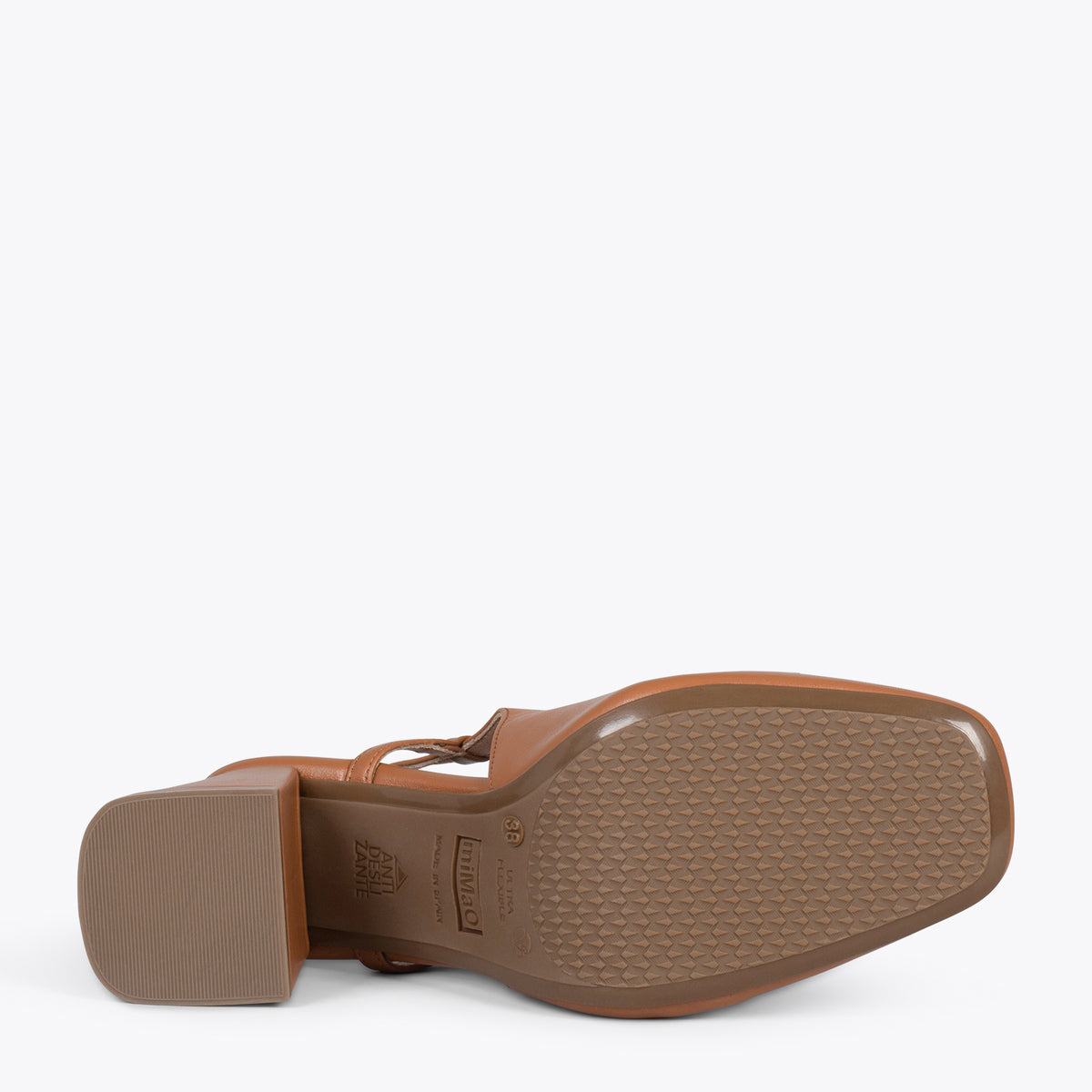 MIA DESTALONADO – Zapatos de tacón ancho destalonado CAMEL