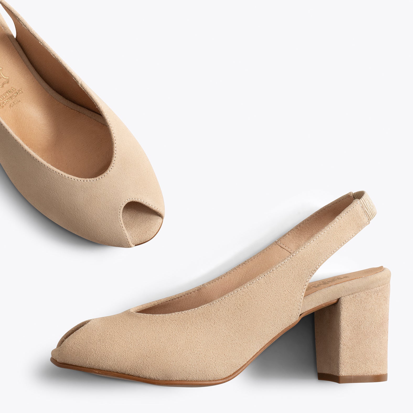 WOMAN – BEIGE peep-toe high heel