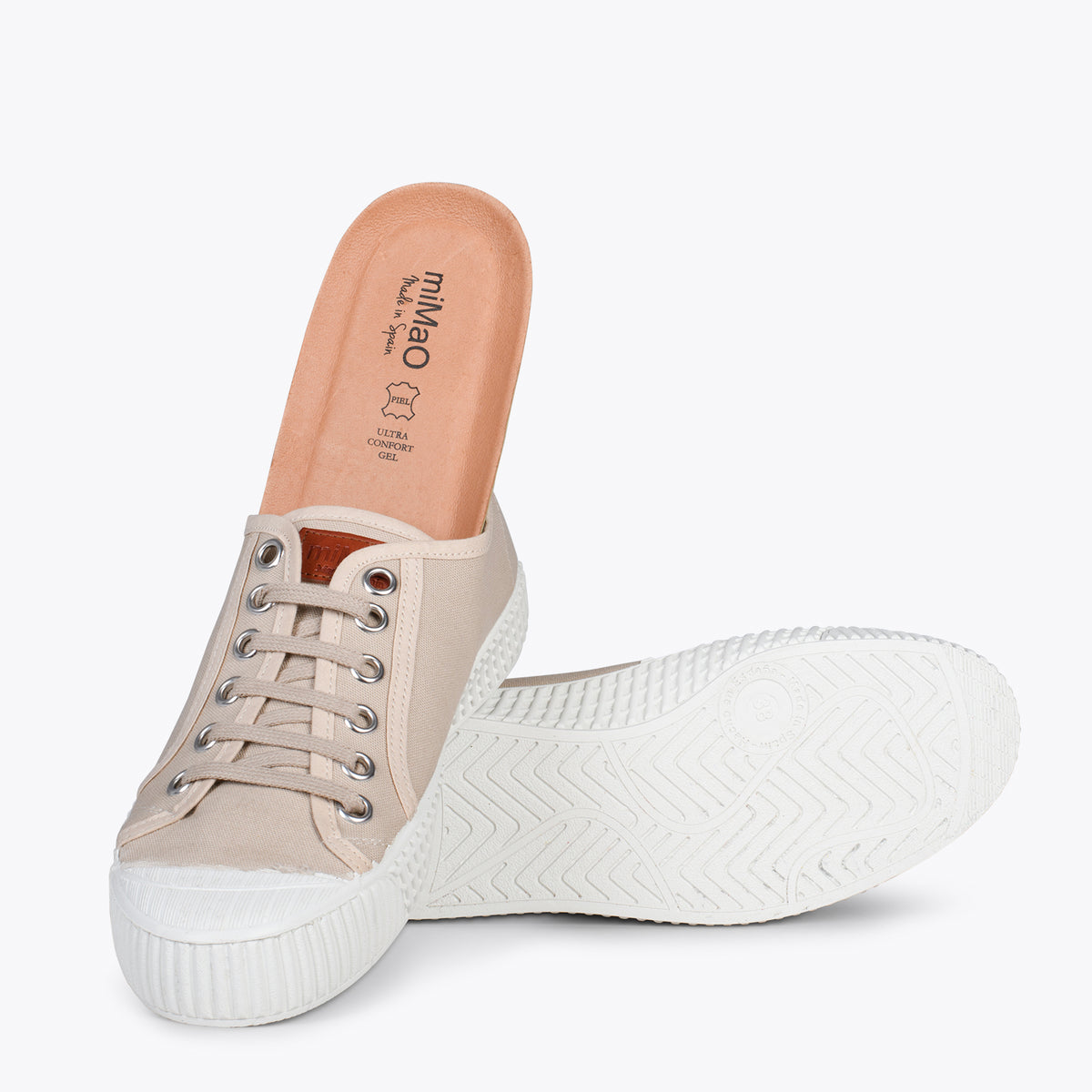 BAMBA – Sapatilhas casuais em lona para mulher BEGE