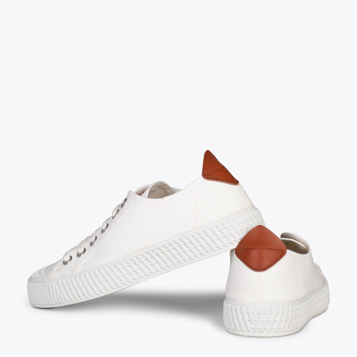 BAMBA – Zapatillas casuals de lona para mujer BLANCO
