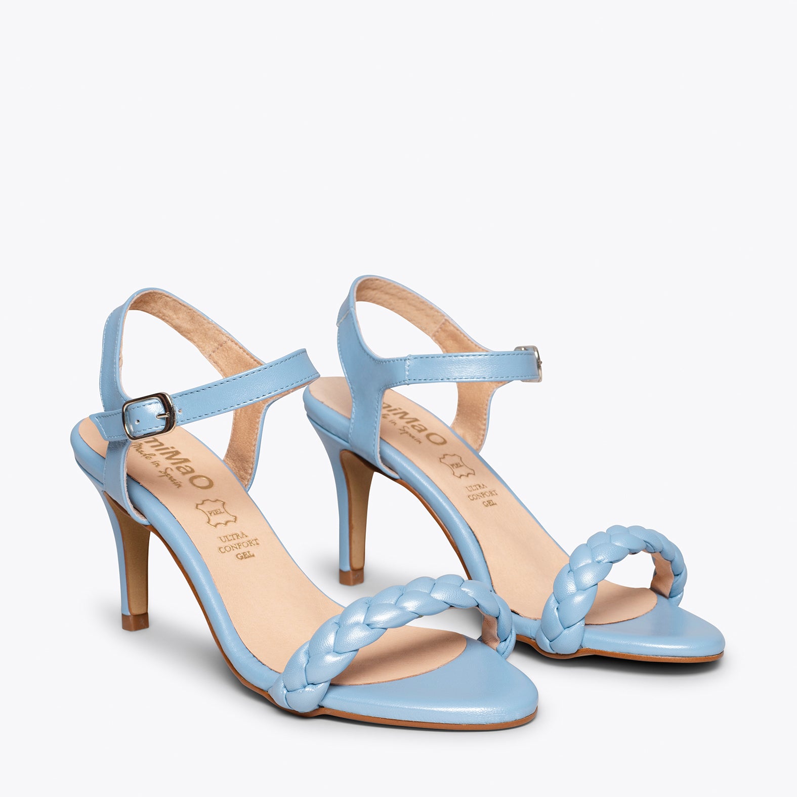 SUNSET - Sandalias AZULES de tacón de aguja elegantes