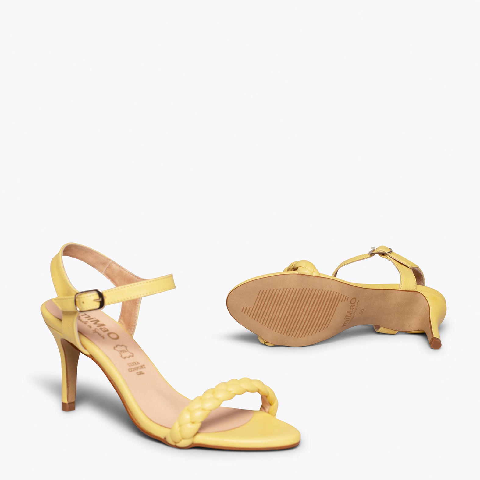 SUNSET Sandalias AMARILLAS de tacón de aguja elegantes