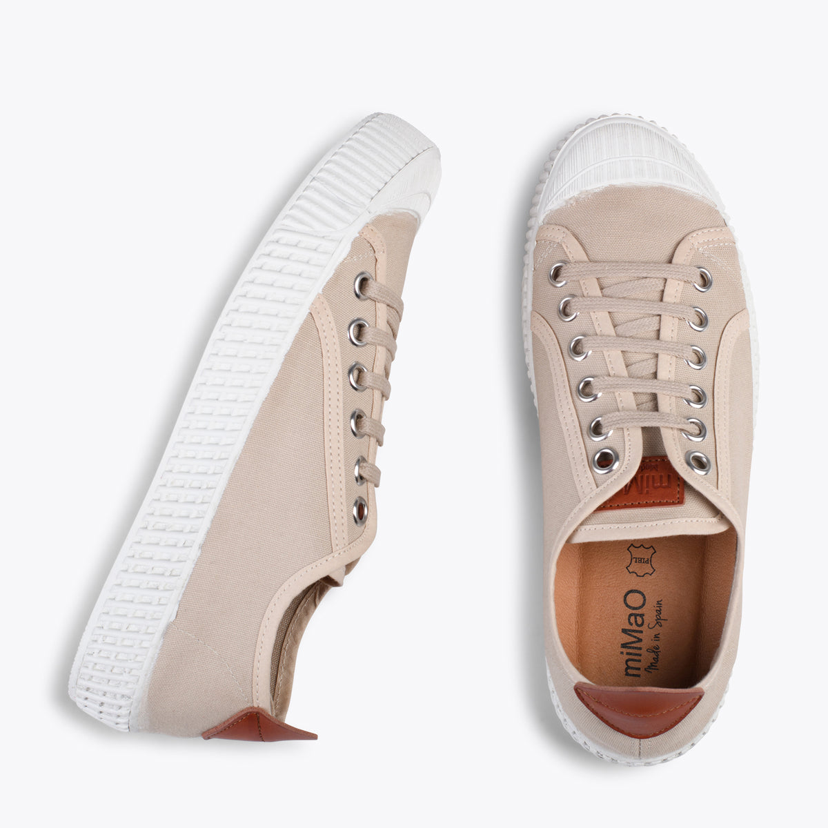 BAMBA – Sapatilhas casuais em lona para mulher BEGE