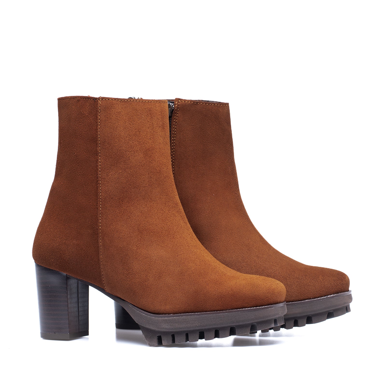 TRENDY BOOTIE - BROWN high heel water repellent bootie