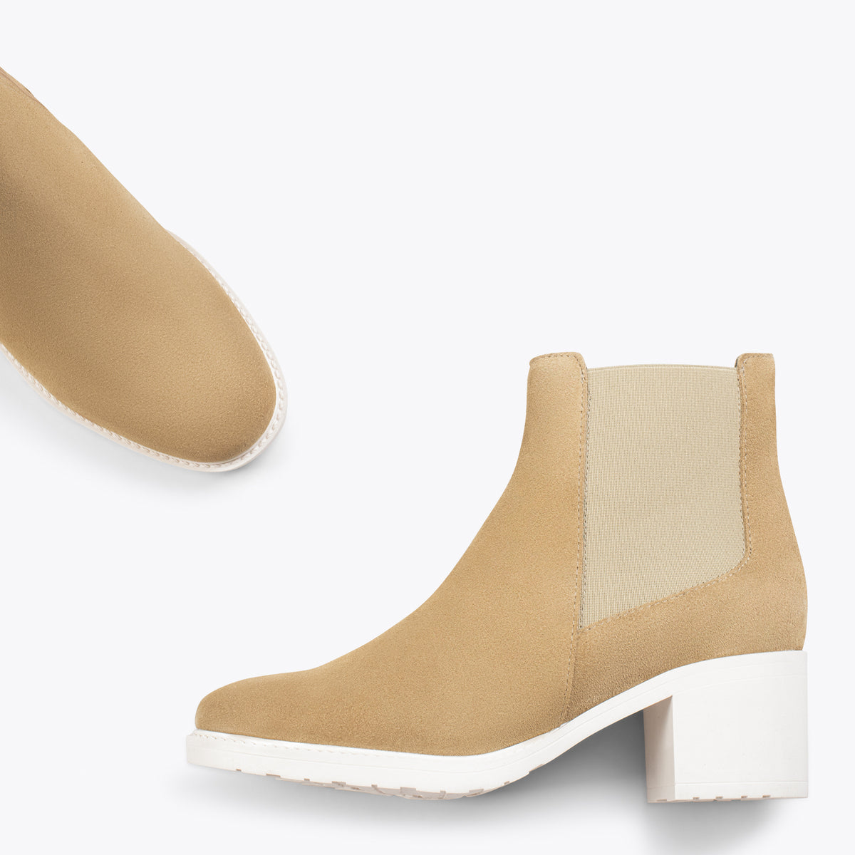 TEEN – Botines de tacón ancho BEIGE