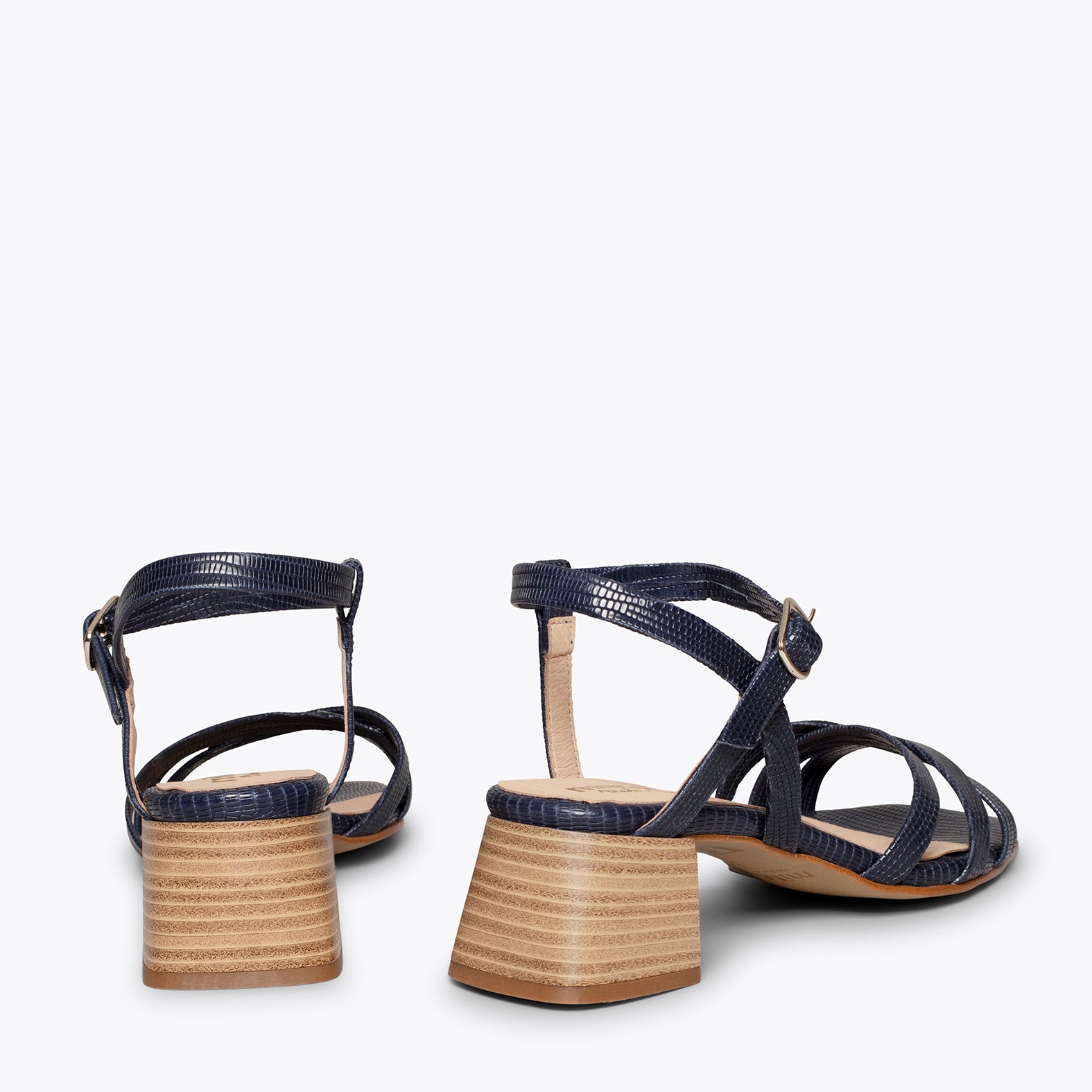 ELEGANT Sandalias AZUL MARINO de vestir textura Serpiente