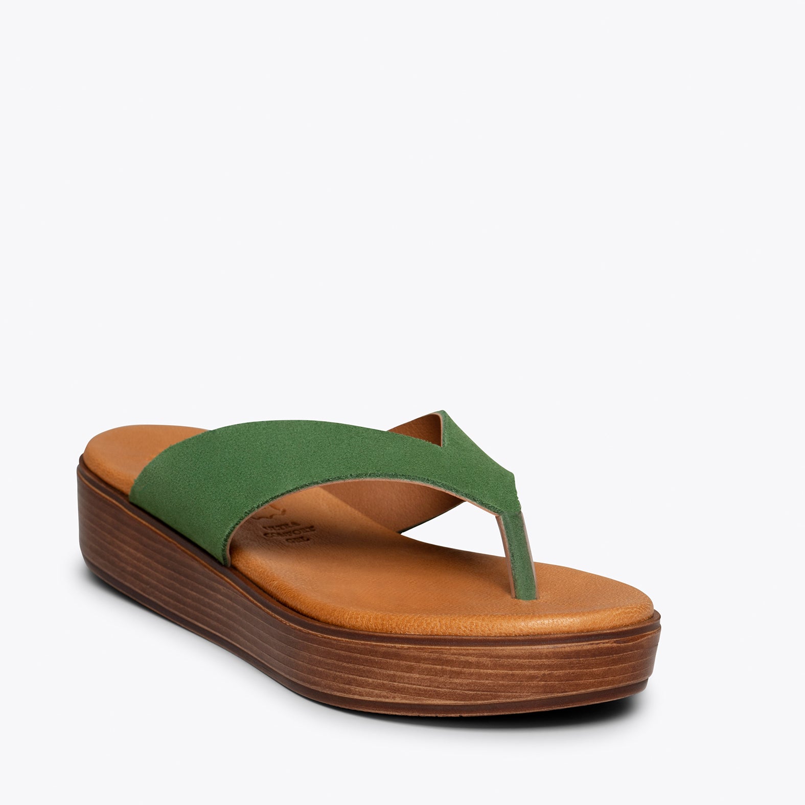 BASIC - Sandales VERT entre doigts avec plateforme