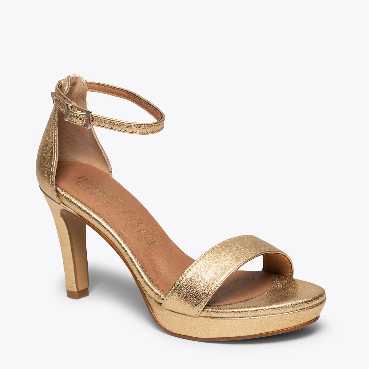 PARTY – GOLD high heel sandals with platform