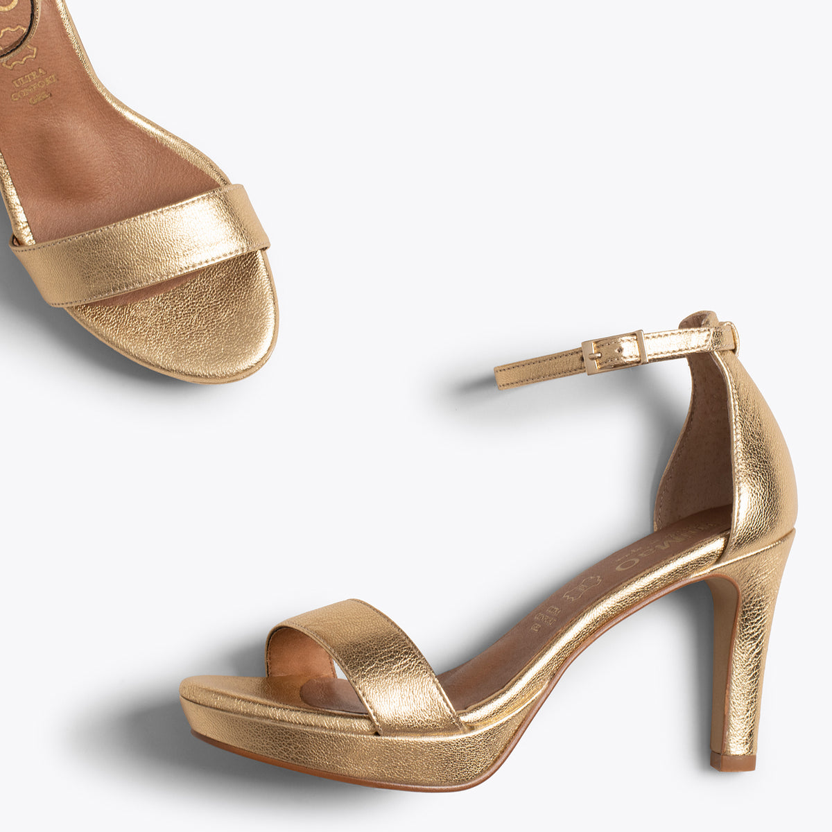 FIESTA – Sandalias de tacón alto y plataforma DORADO