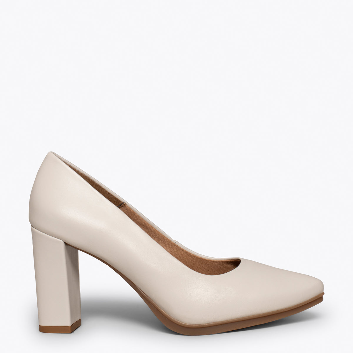 URBAN SALON- Zapatos HUESO de piel y tacón alto