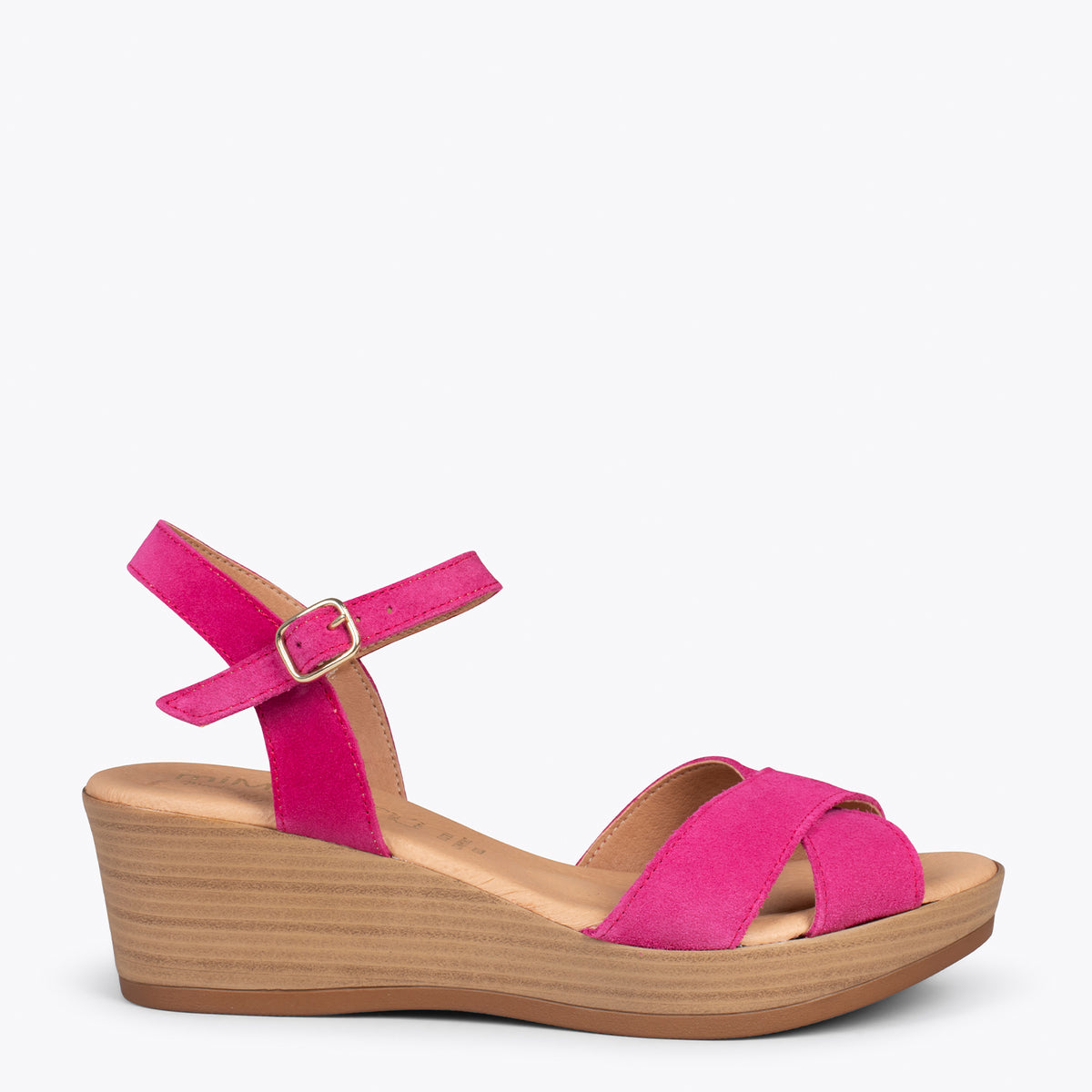 SEA- FUCHSIA comfortable sandal with wedge