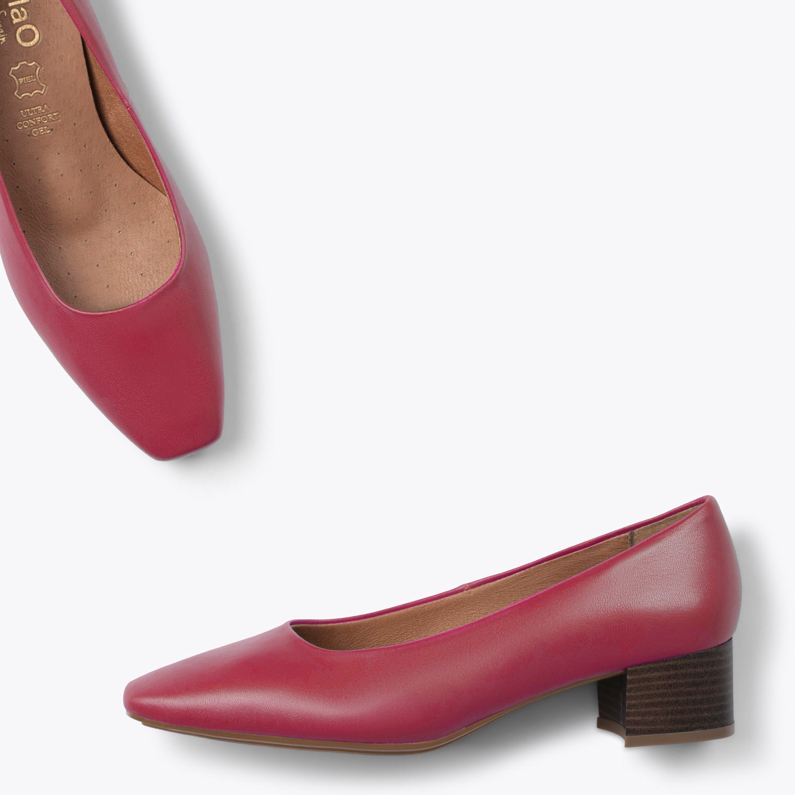 URBAN LADY - Zapatos de tacón bajo de napa GRANATE - miMaO ®