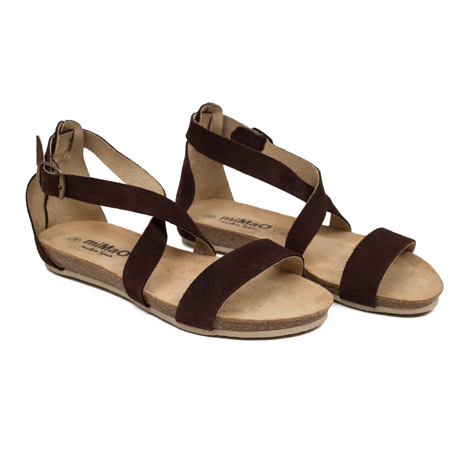 CRUZADA BIO - Sandalia plana BIO cruzada MARRÓN
