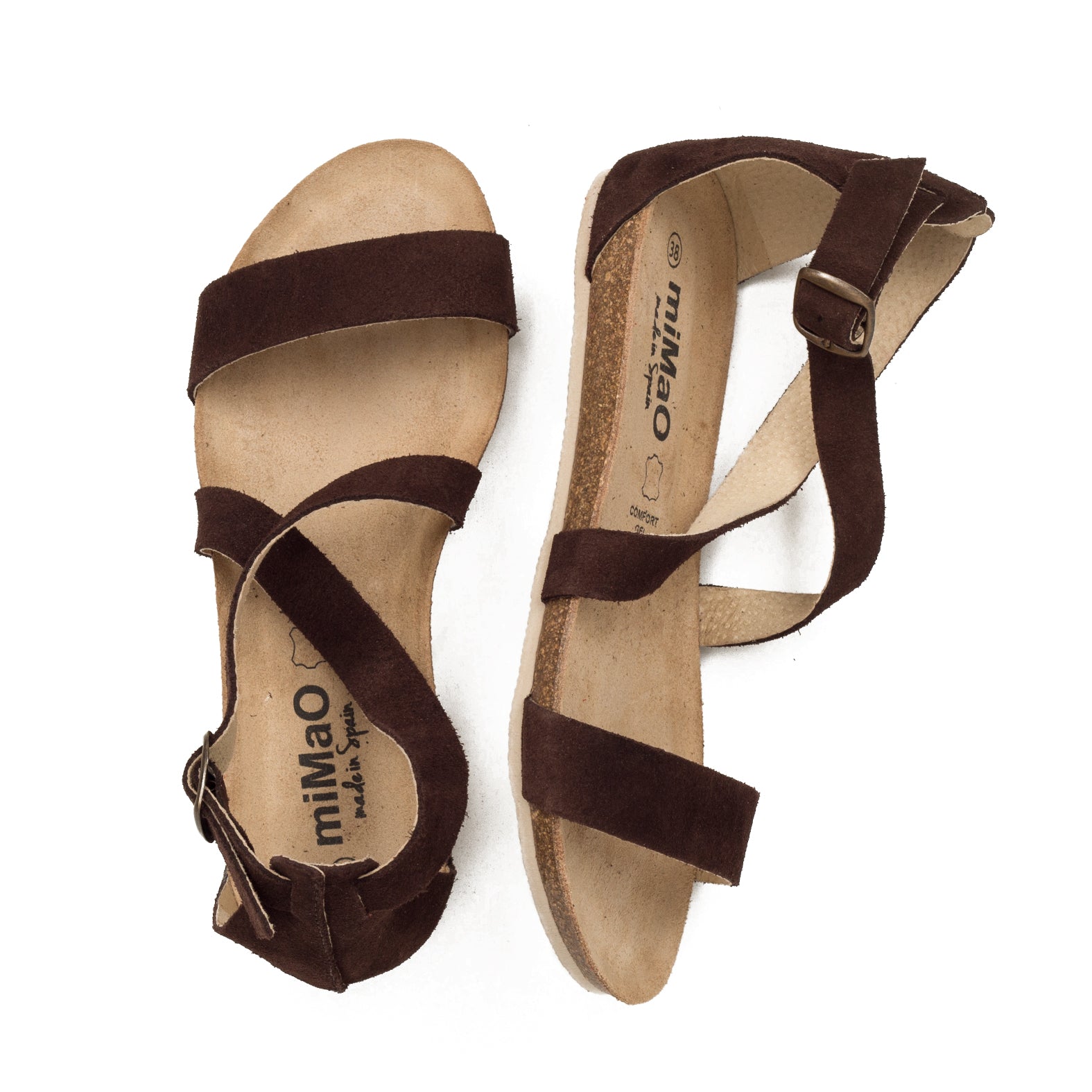 CRUZADA BIO - Sandalia plana BIO cruzada MARRÓN