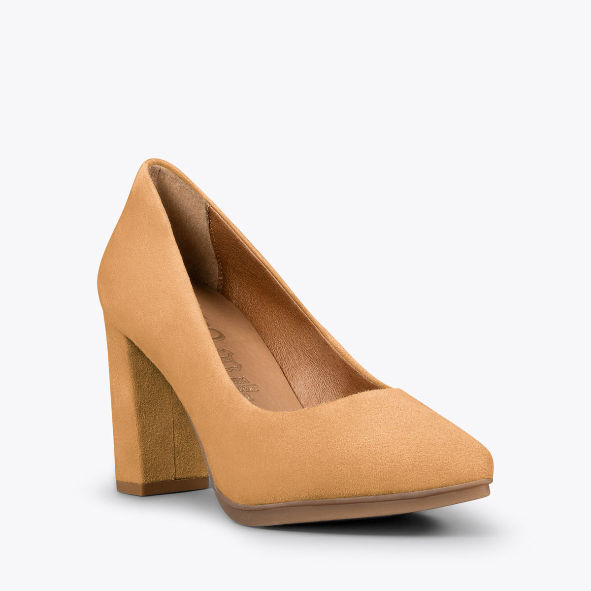 URBAN – Zapatos de tacón alto de ante CAMEL