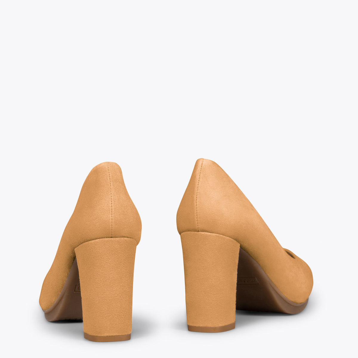 URBAN – Zapatos de tacón alto de ante CAMEL