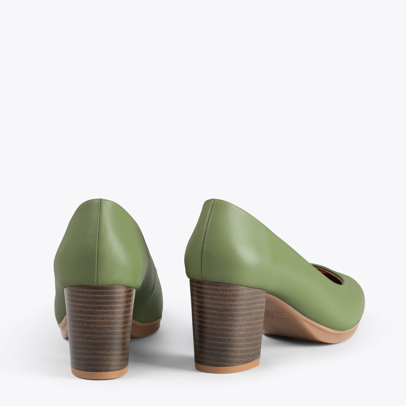 URBAN S SALON – Zapatos de tacón medio de napa VERDE