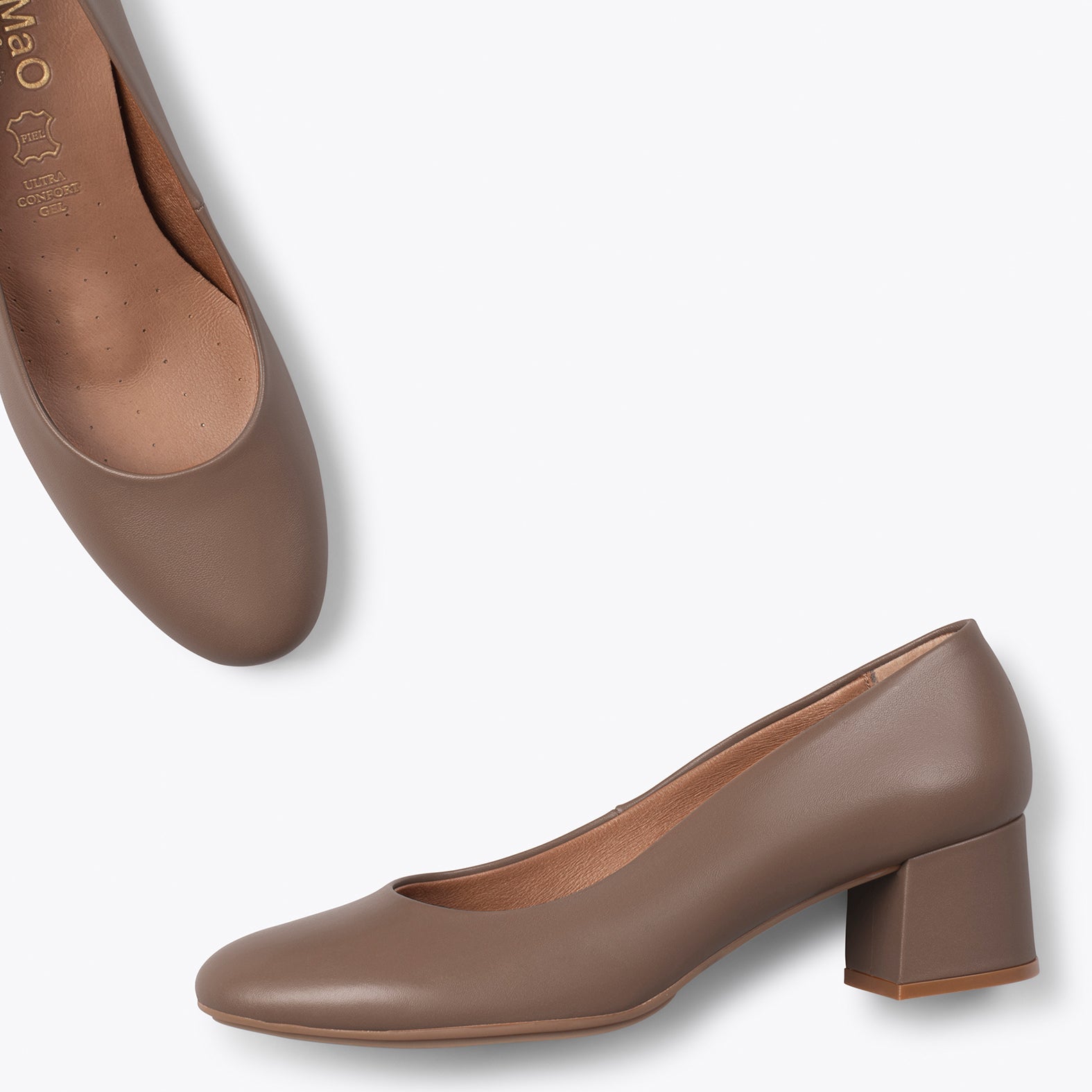 URBAN REDONDO SALON - Zapatos de tacón bajo de napa MARRÓN - miMaO ®