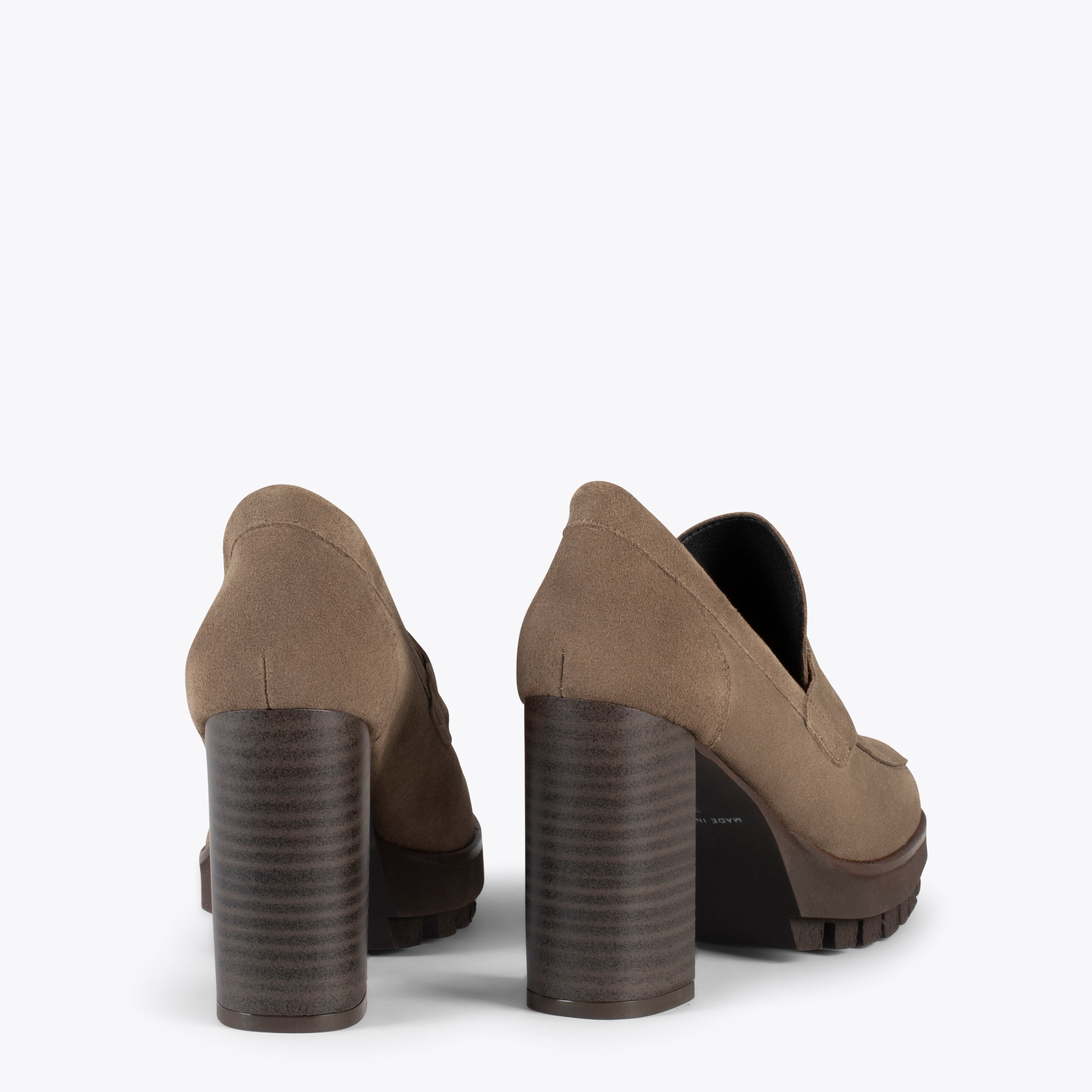 TREND – Mocasín con tacón y plataforma TAUPE