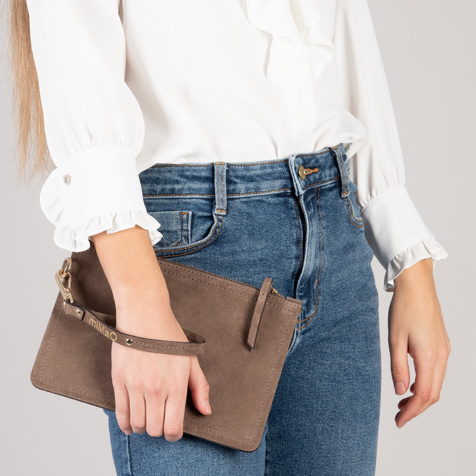 Bolso URBAN liso de piel TAUPE