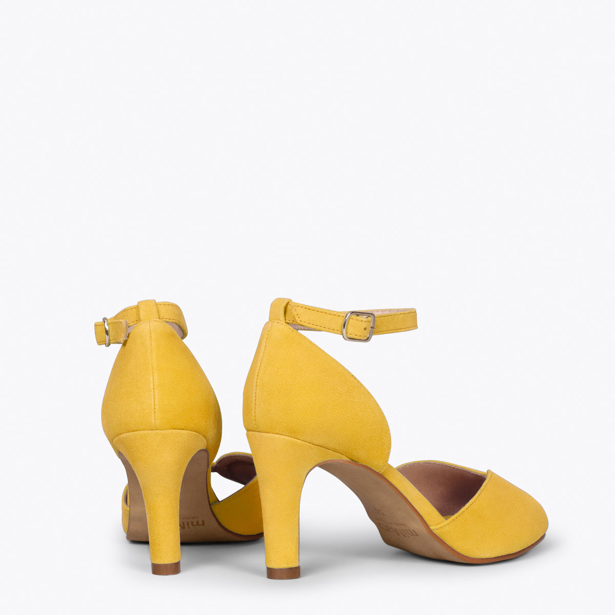 PÉTALO Sandalias elegantes con tacón alto AMARILLAS