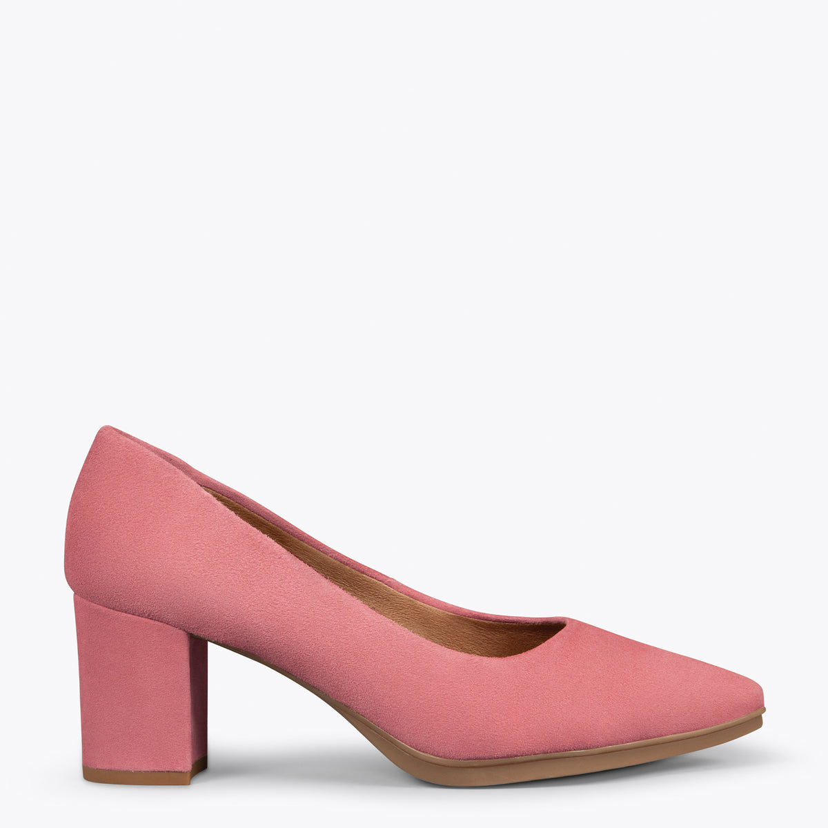 URBAN S – PINK suede mid heels