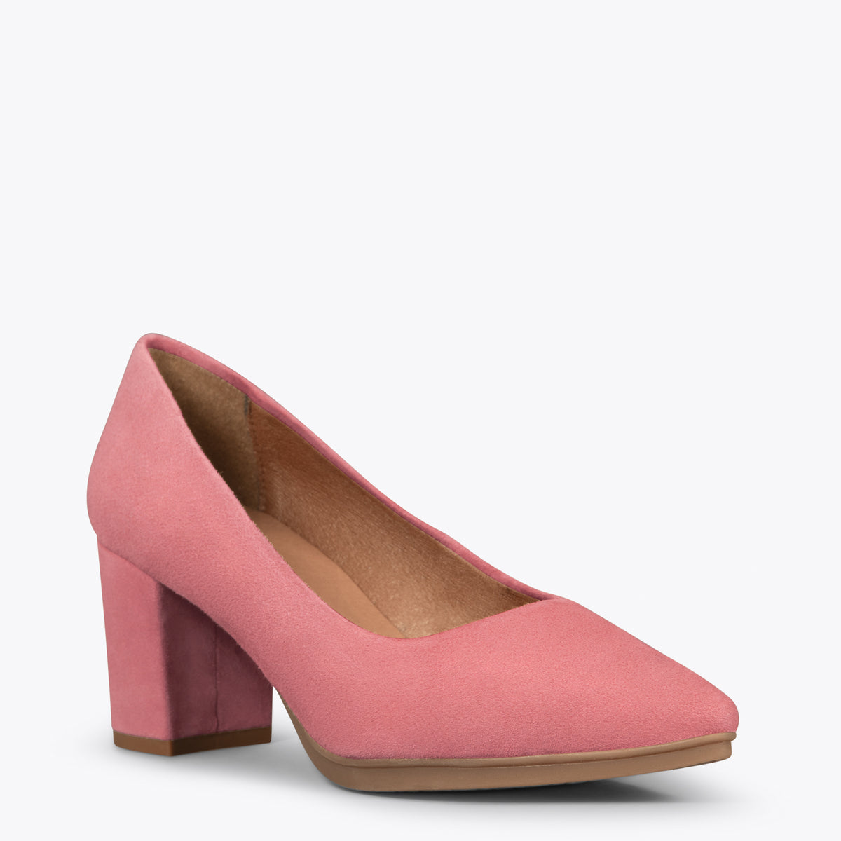 URBAN S – PINK suede mid heels