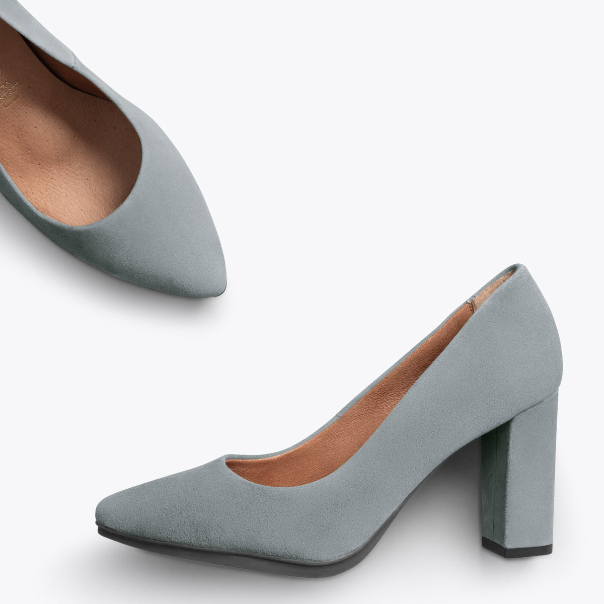 URBAN – Zapatos de tacón alto de ante GRIS