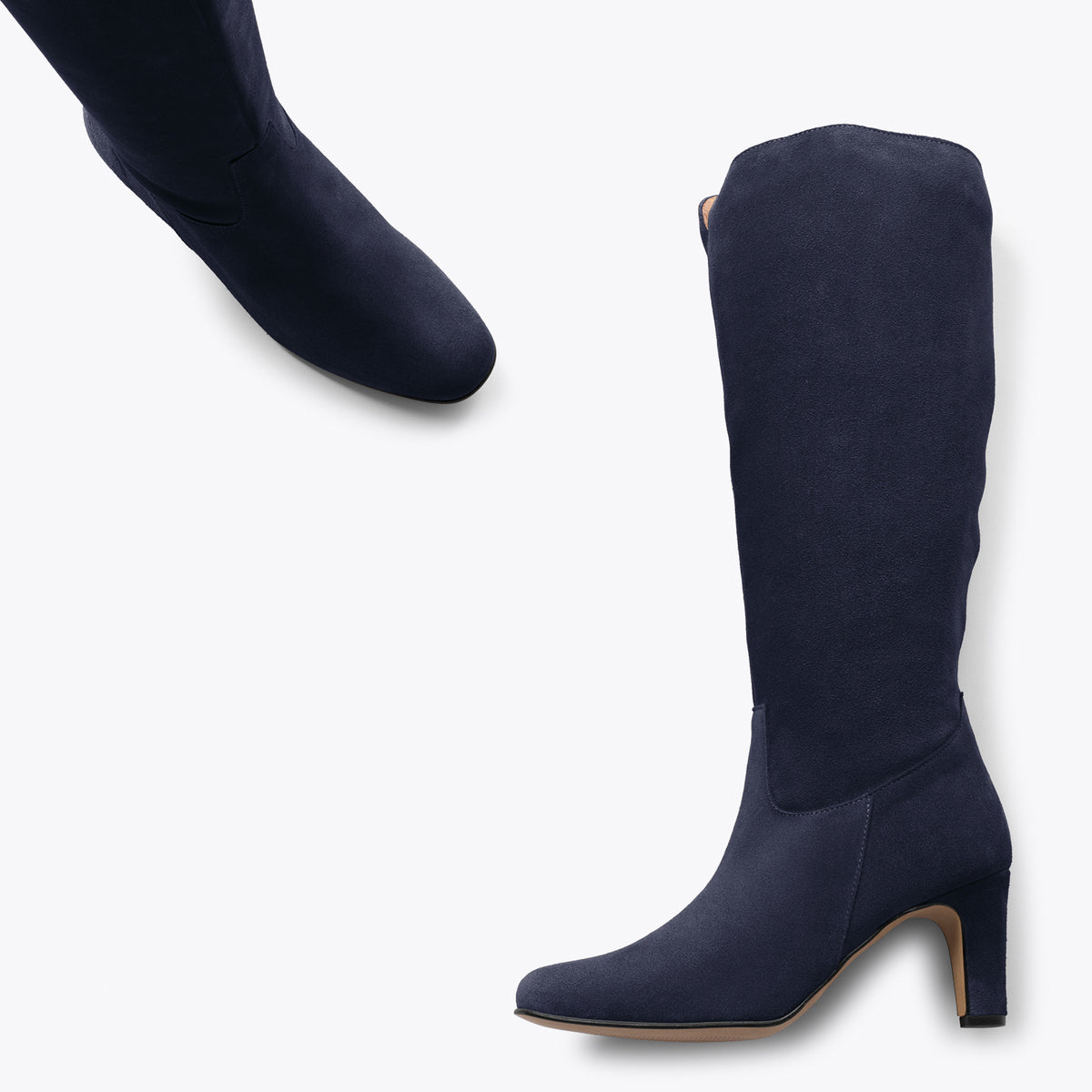 URBAN Rondes – Bottes à tige haute à talon BLEU MARINE