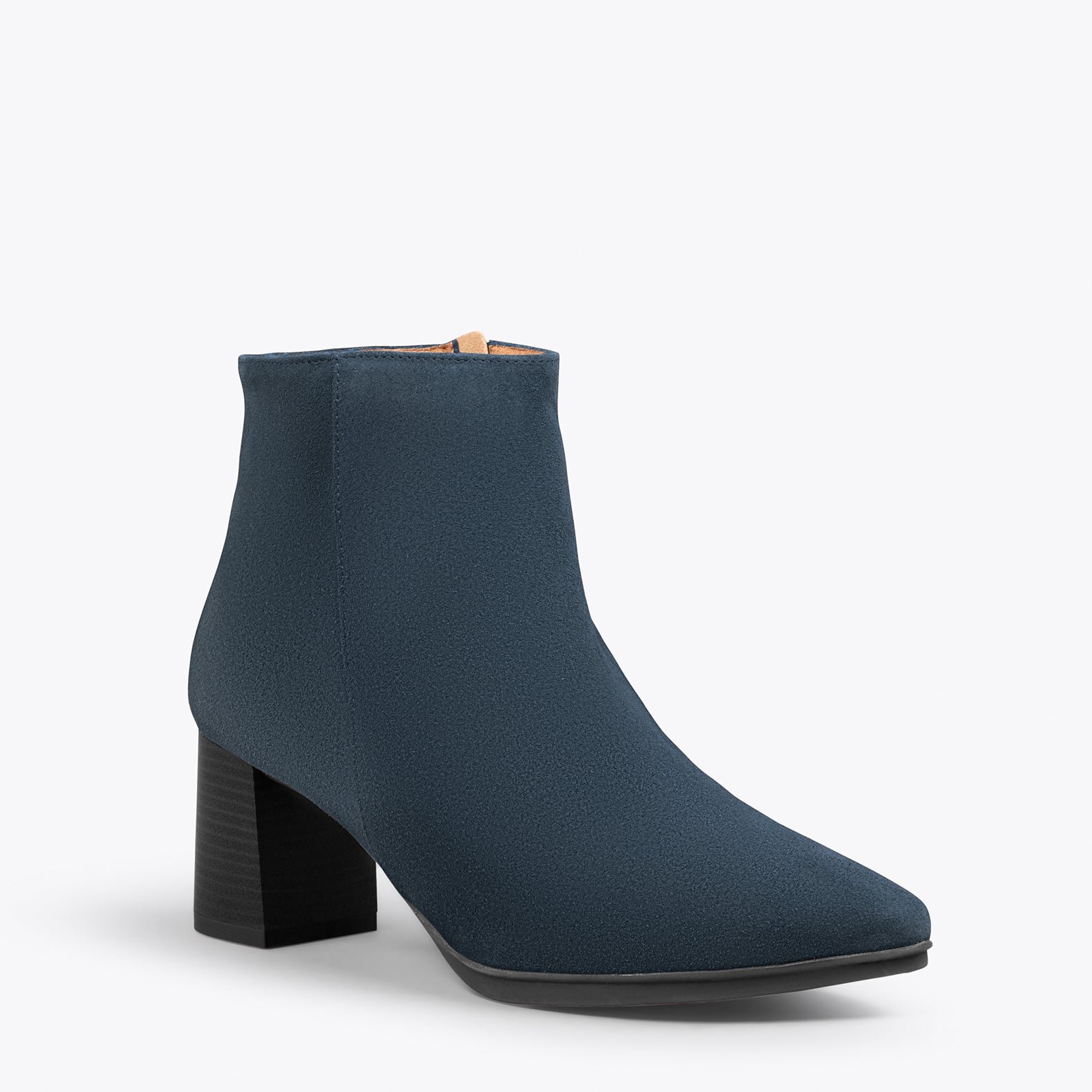 CITY - Botines de tacón ancho y punta fina MARINO