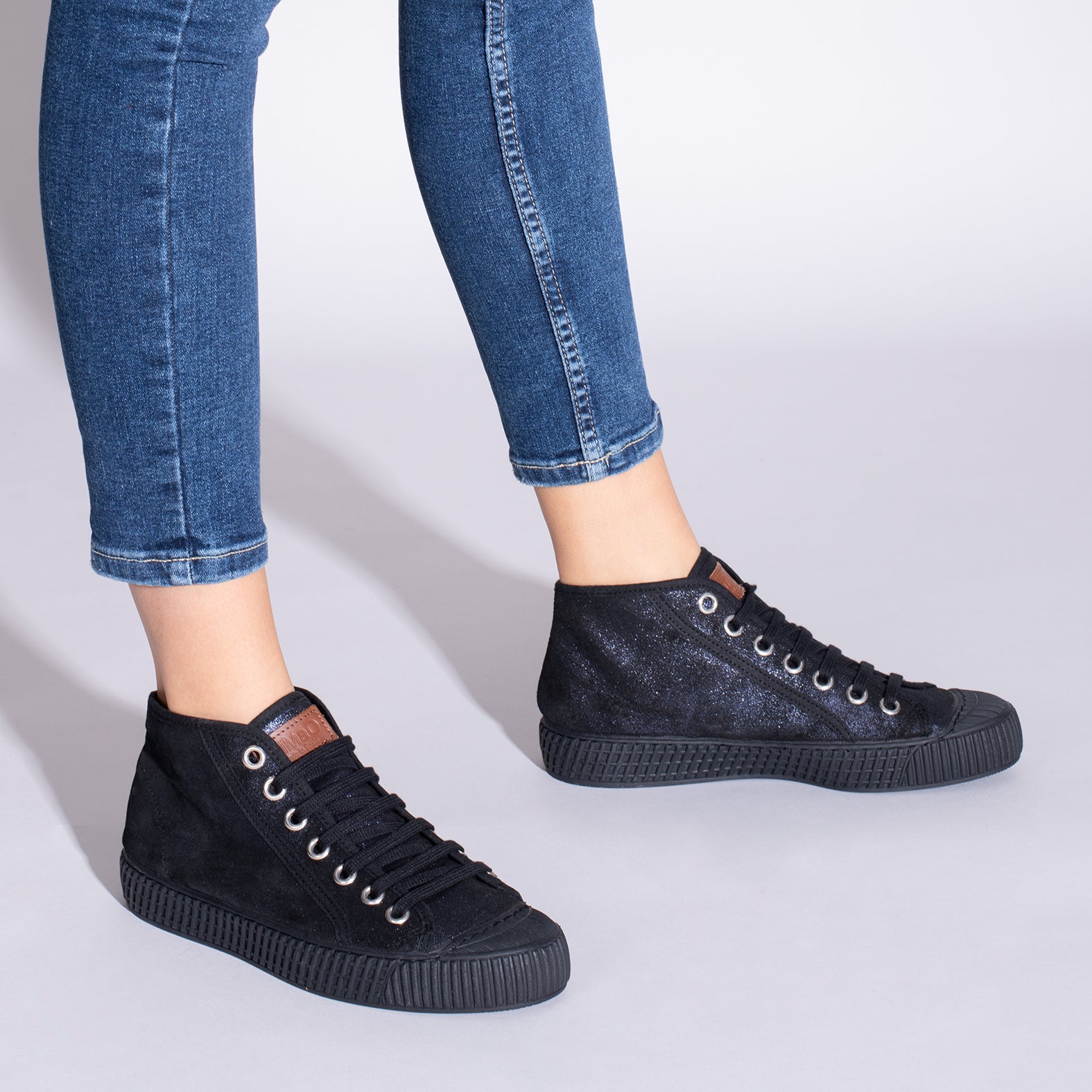 JUMP - Zapatilla deportiva piel metalizada AZUL