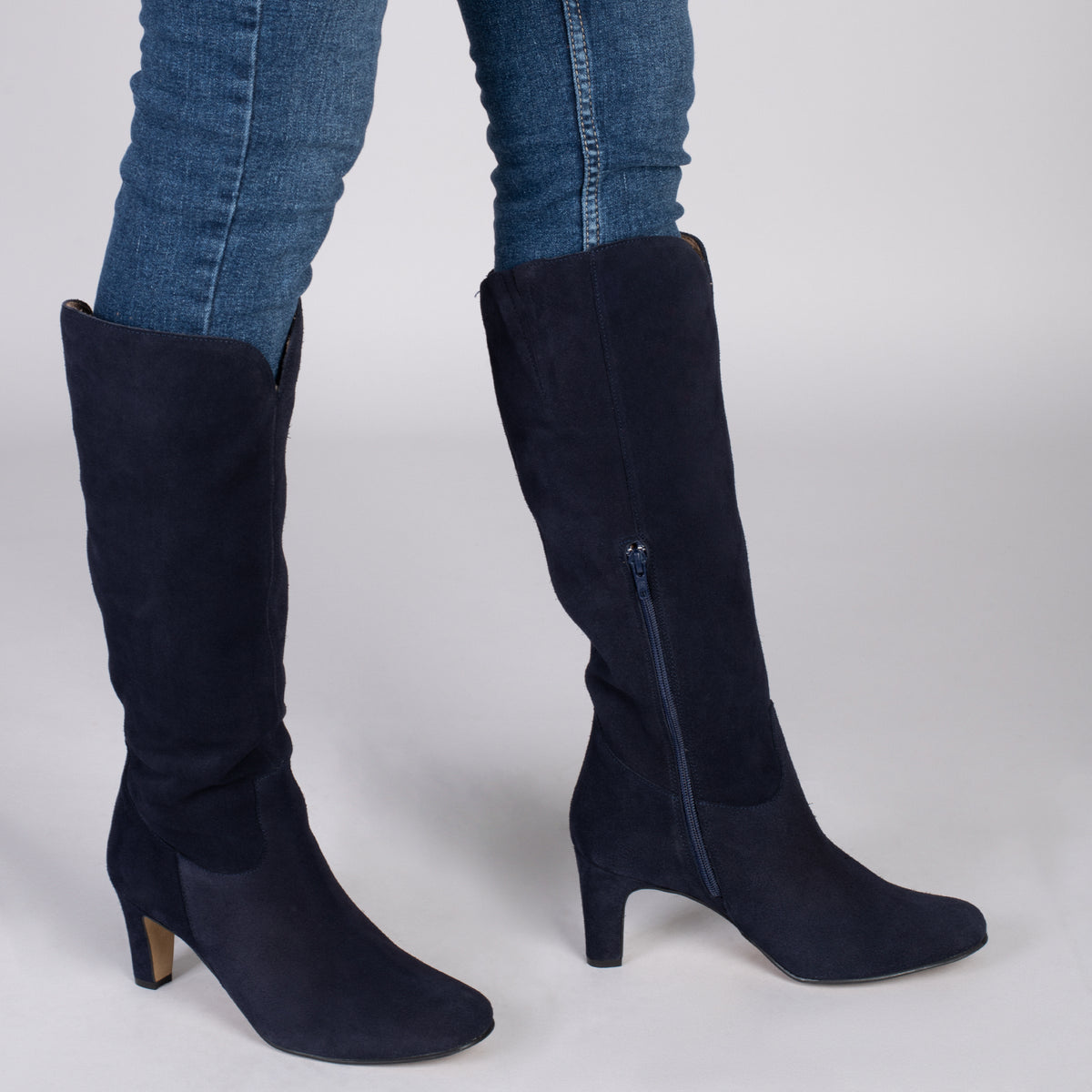 URBAN Rondes – Bottes à tige haute à talon BLEU MARINE
