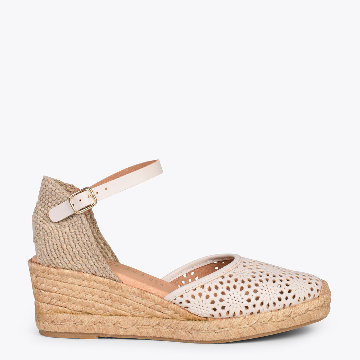 MALDIVAS – BEIGE espadrilles with laser cut nappa leather upper