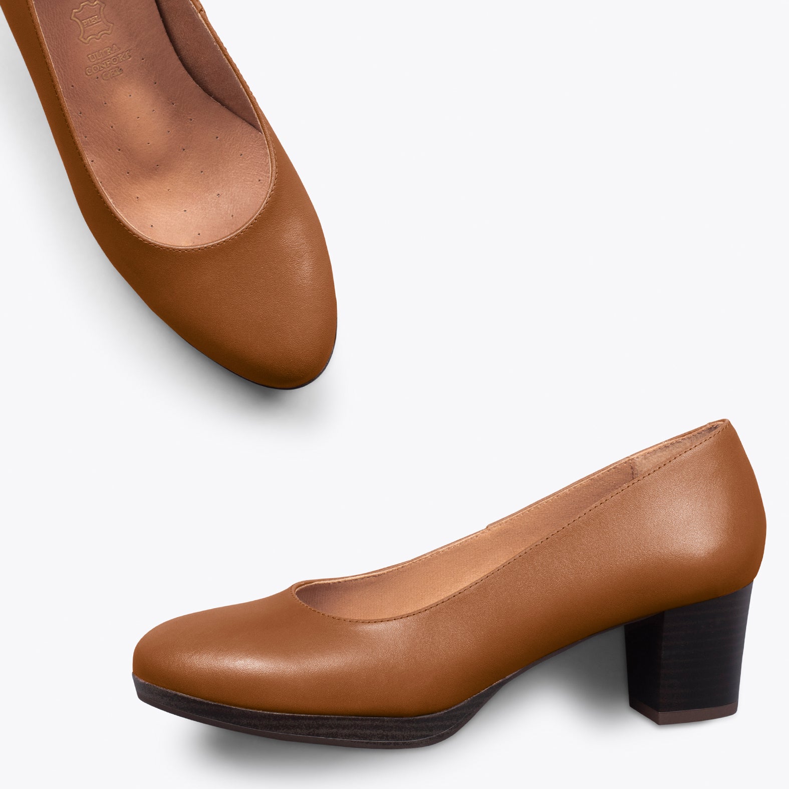 AZAFATA S - Zapatos de tacón bajo con plataforma MARRÓN - miMaO ®