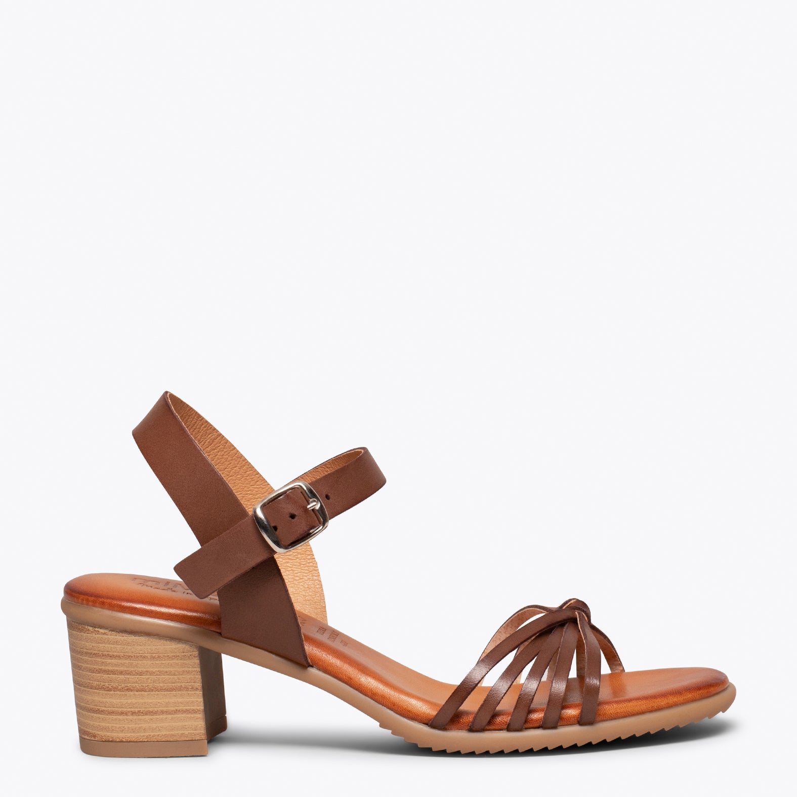 LOTO – BROWN sandals with comfortable block heel
