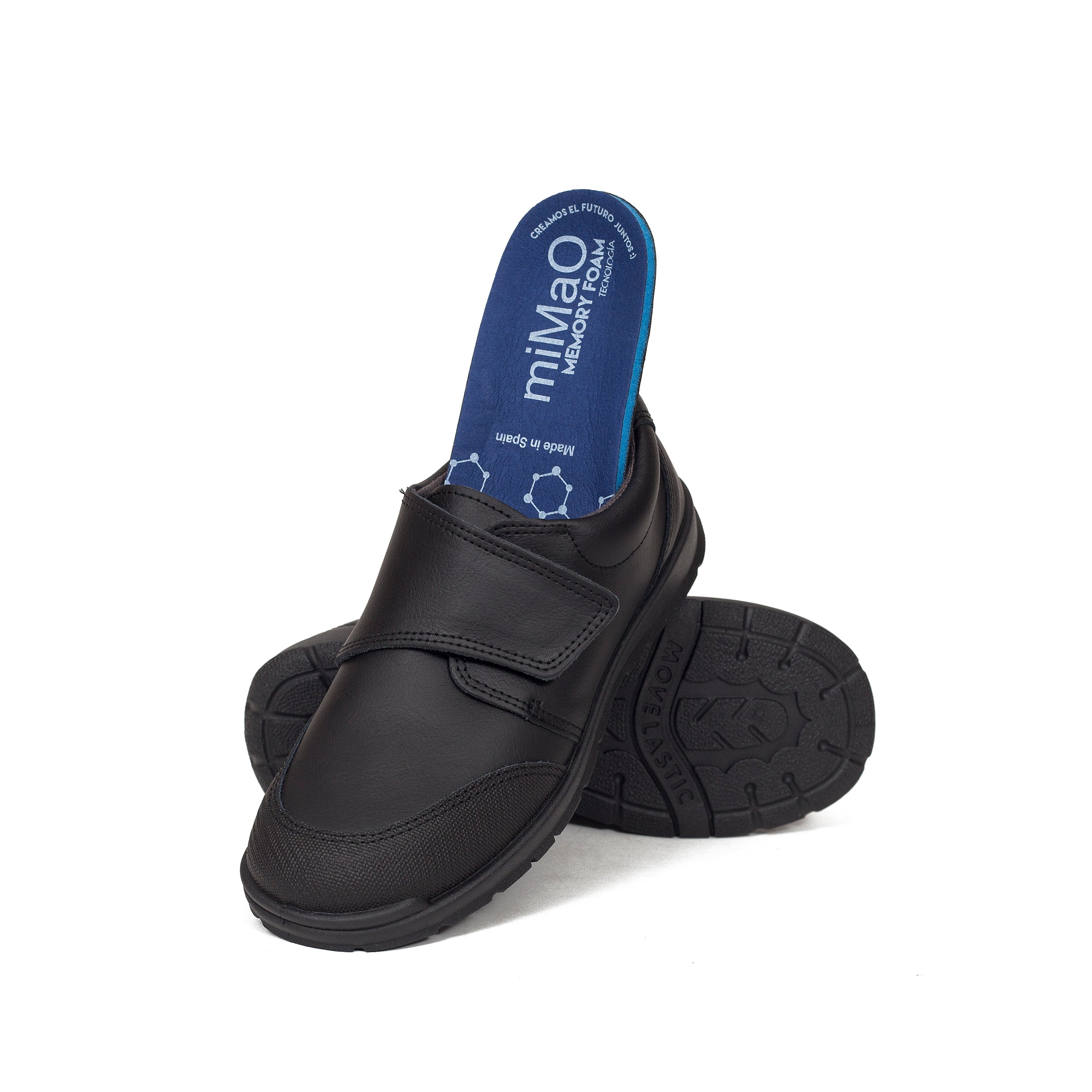Zapatos escolares en piel lavable con plantilla memory foam