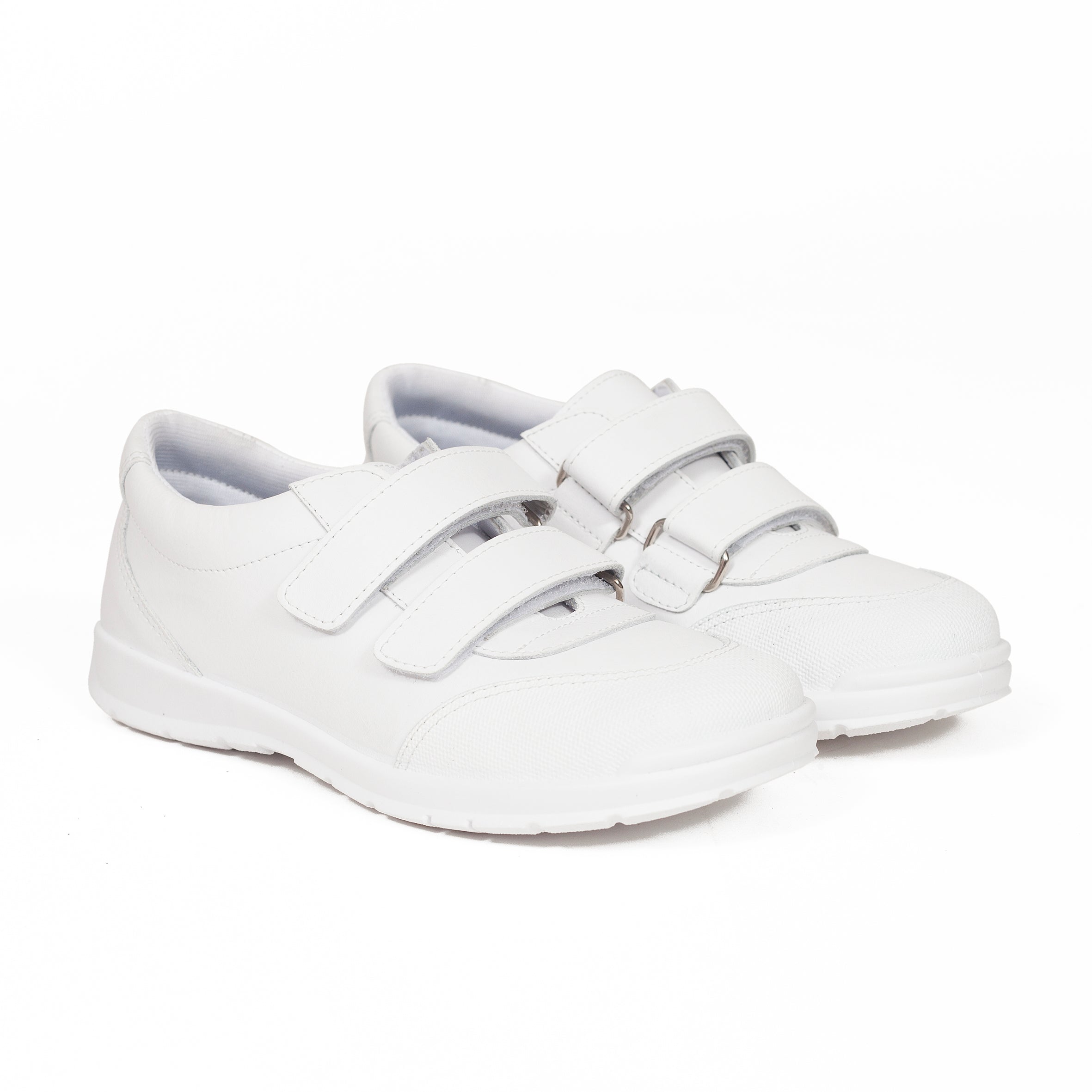 Zapatos colegiales niño blanco piel lavable hechos en España