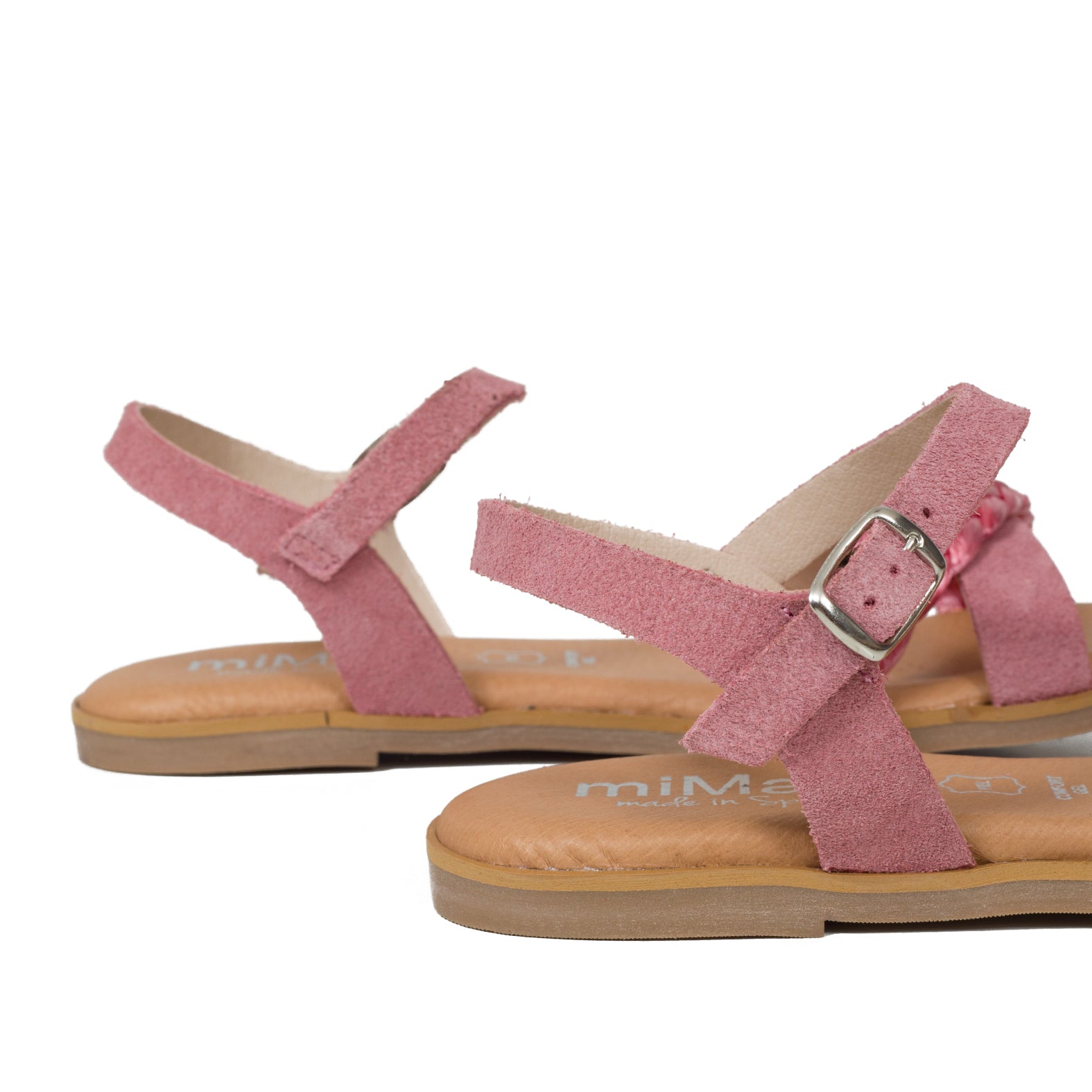 PALMERA - Sandalia plana tira rafia ROSA