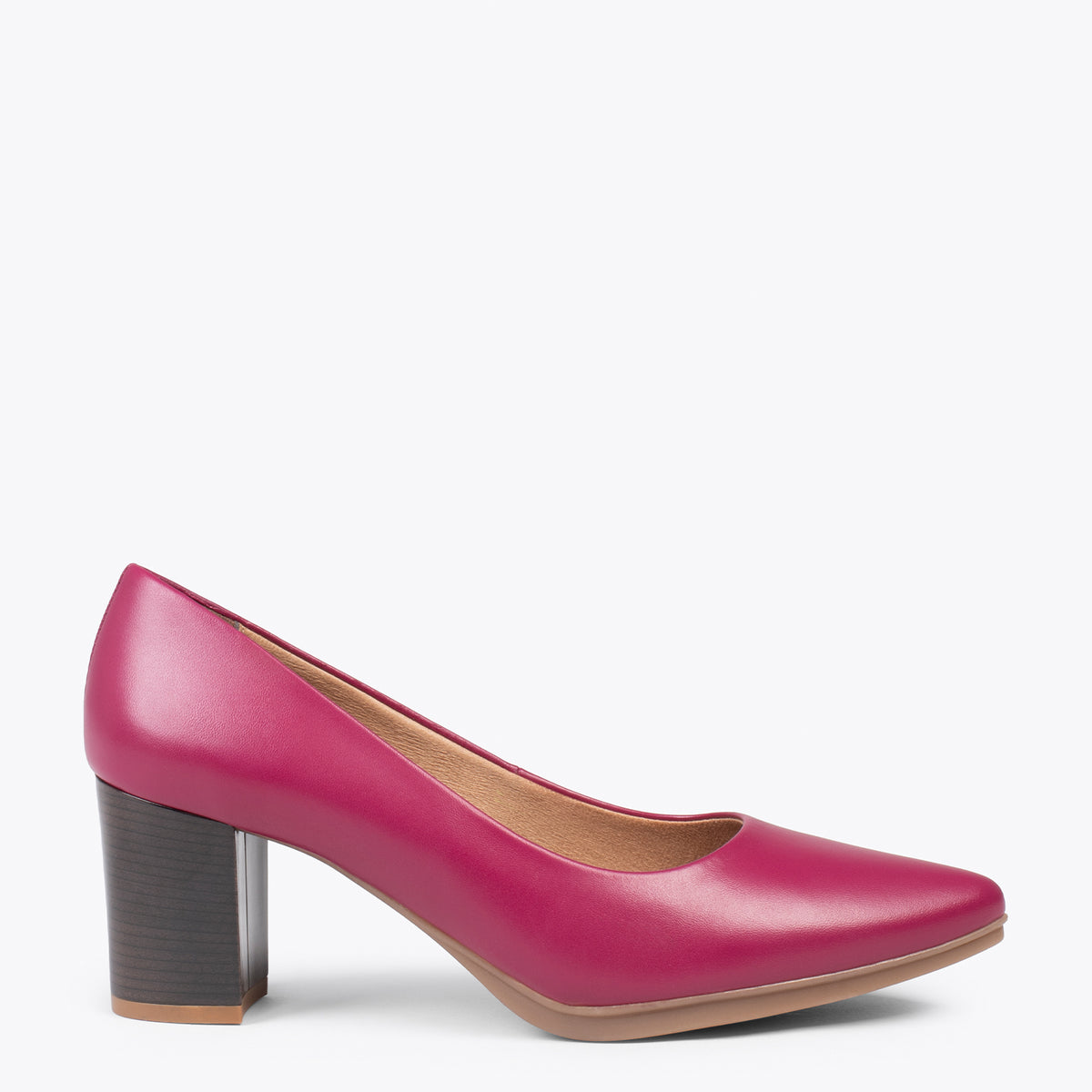 URBAN S SALON – Zapatos de tacón medio de napa BURDEOS