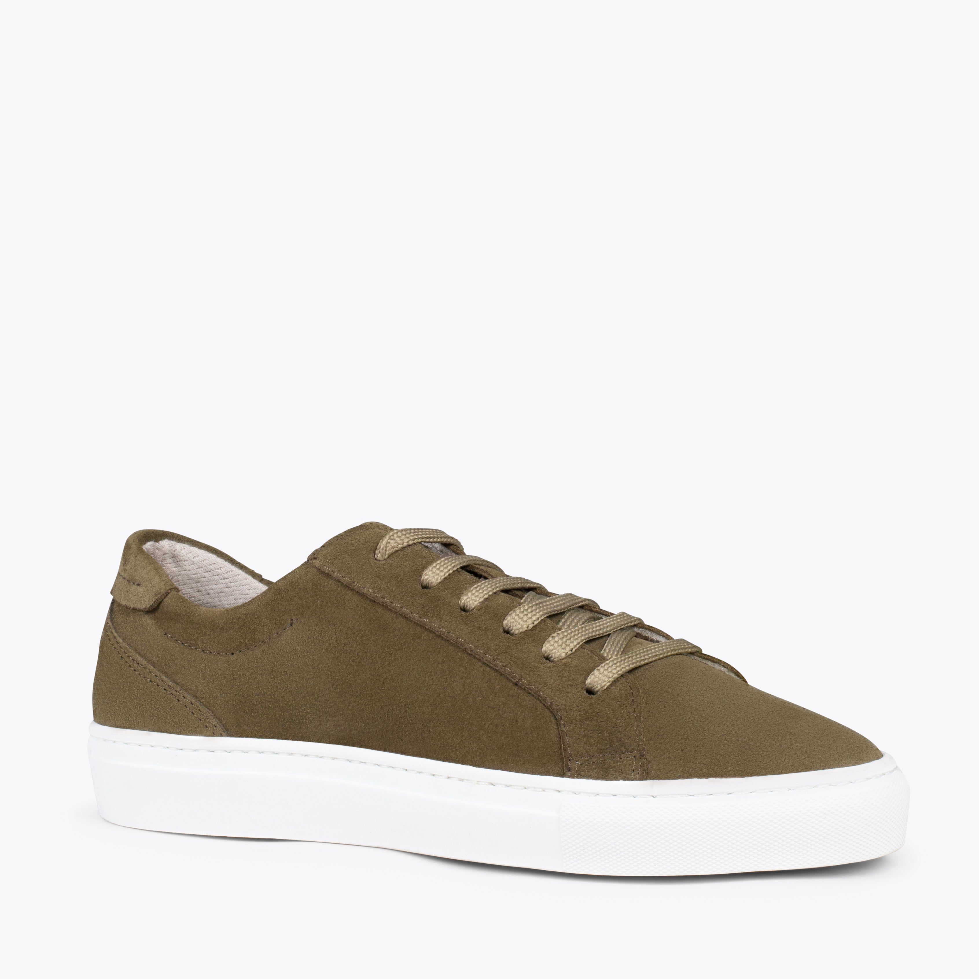 ENJOY – Sneakers de piel de serraje VERDE