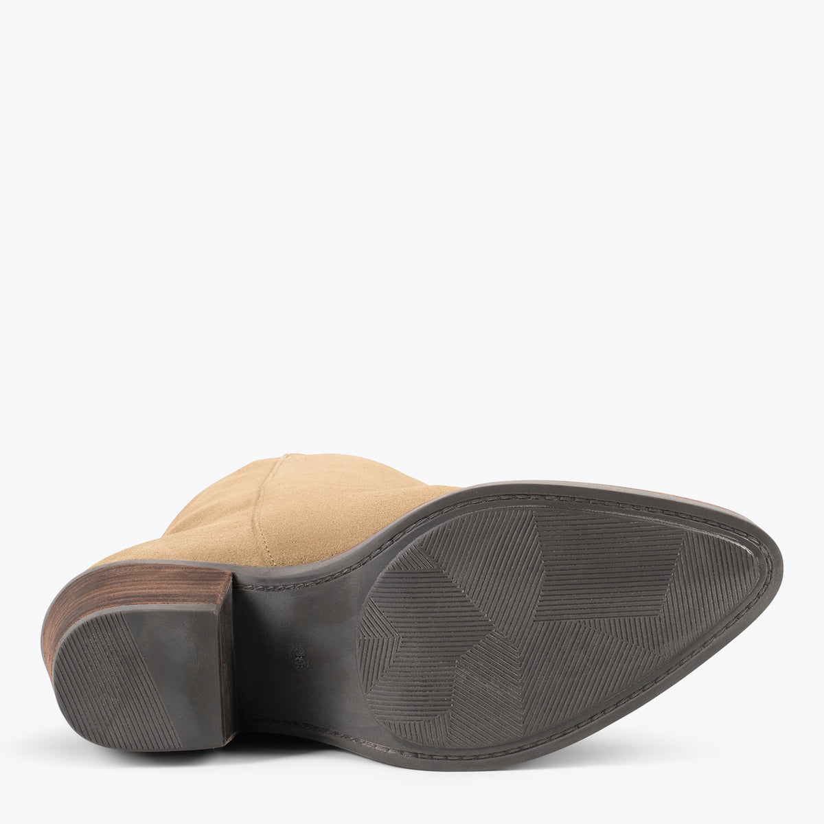 BOHO – Botines estilo cowboy con flecos BEIGE