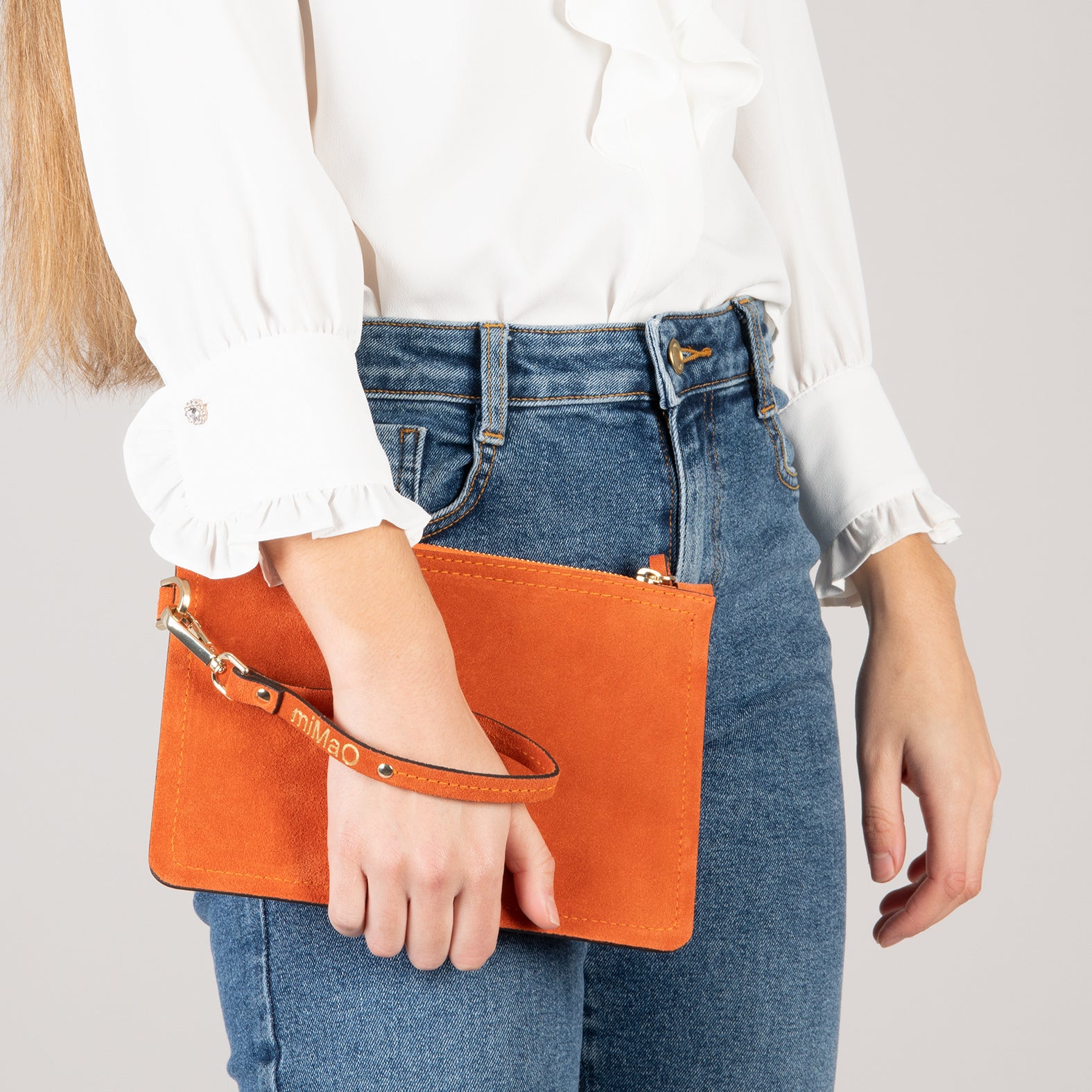 Bolso URBAN liso de piel NARANJA