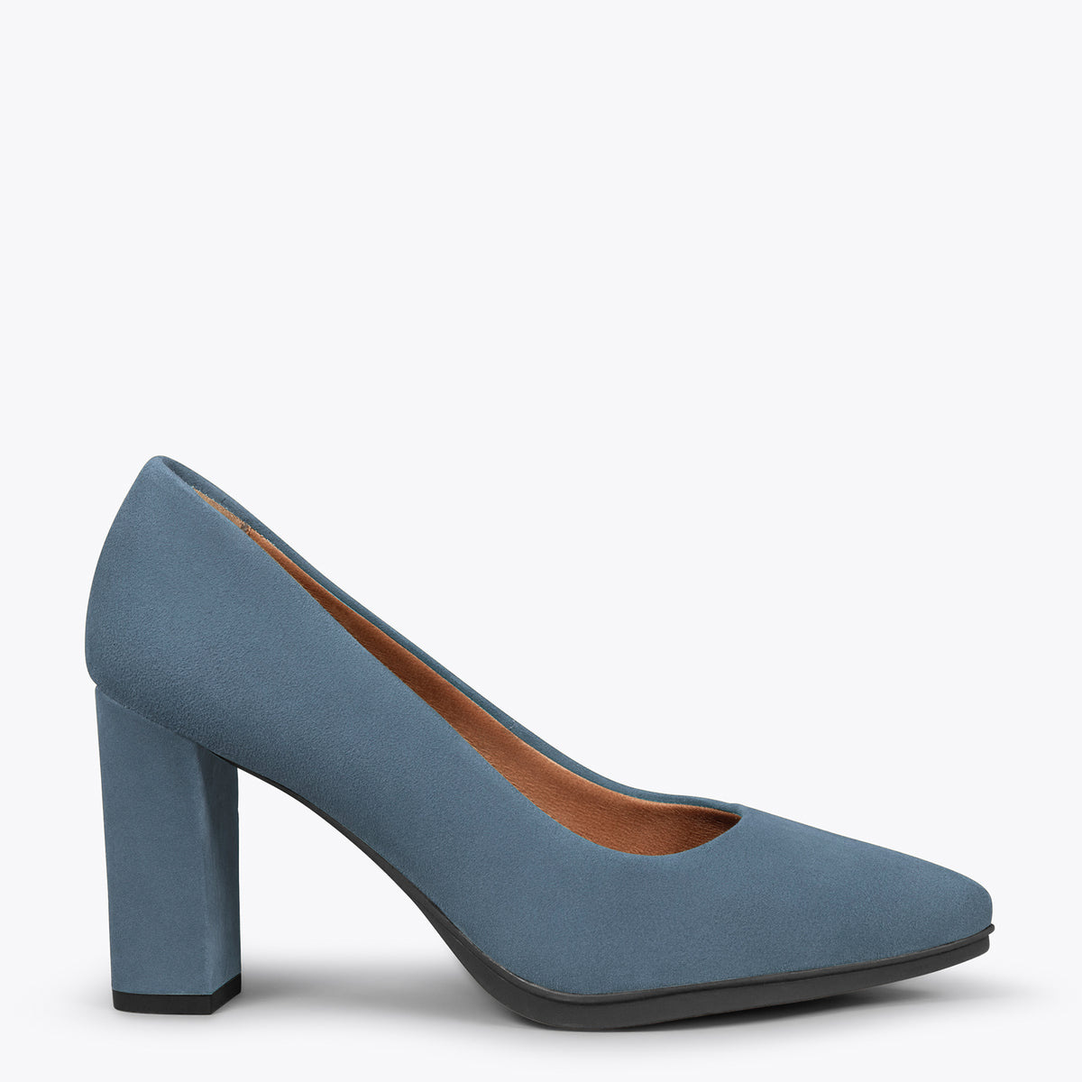 URBAN – Zapatos de tacón alto de ante AZUL