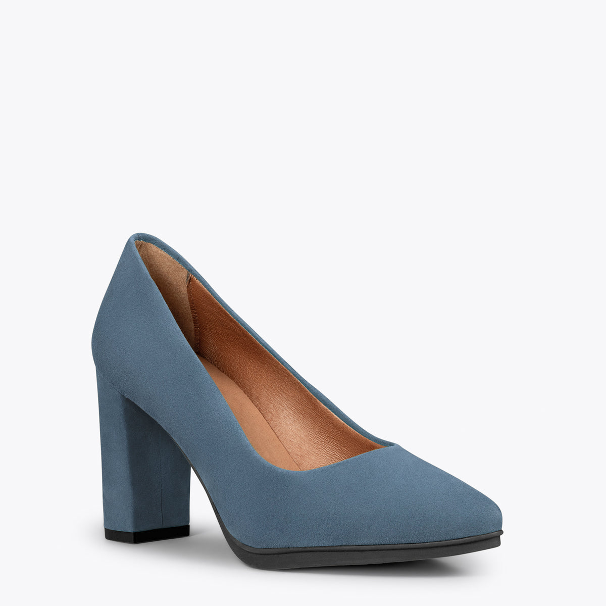 URBAN – Zapatos de tacón alto de ante AZUL