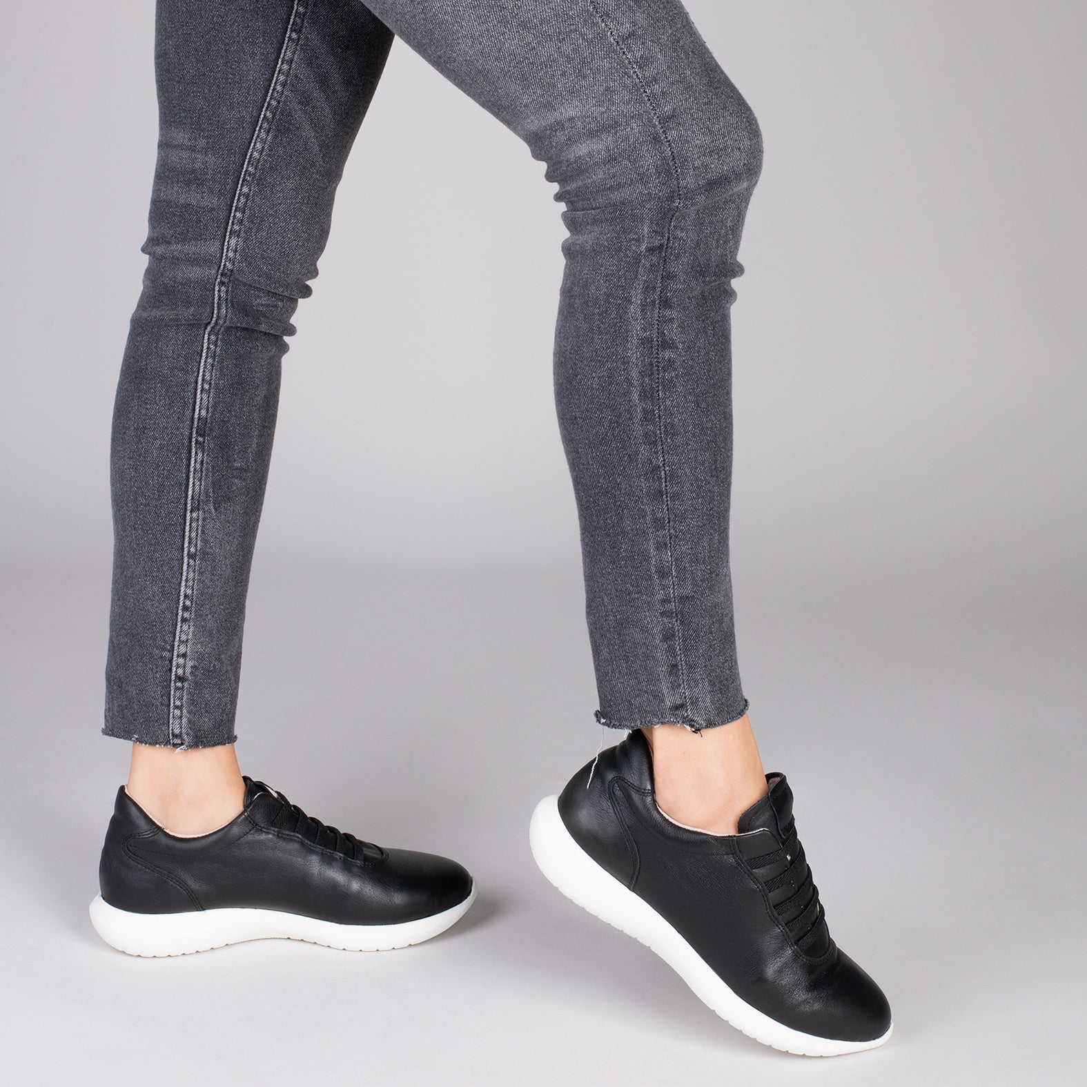 CHICAGO – Zapatillas elásticas sin cordones NEGRO BLANCO