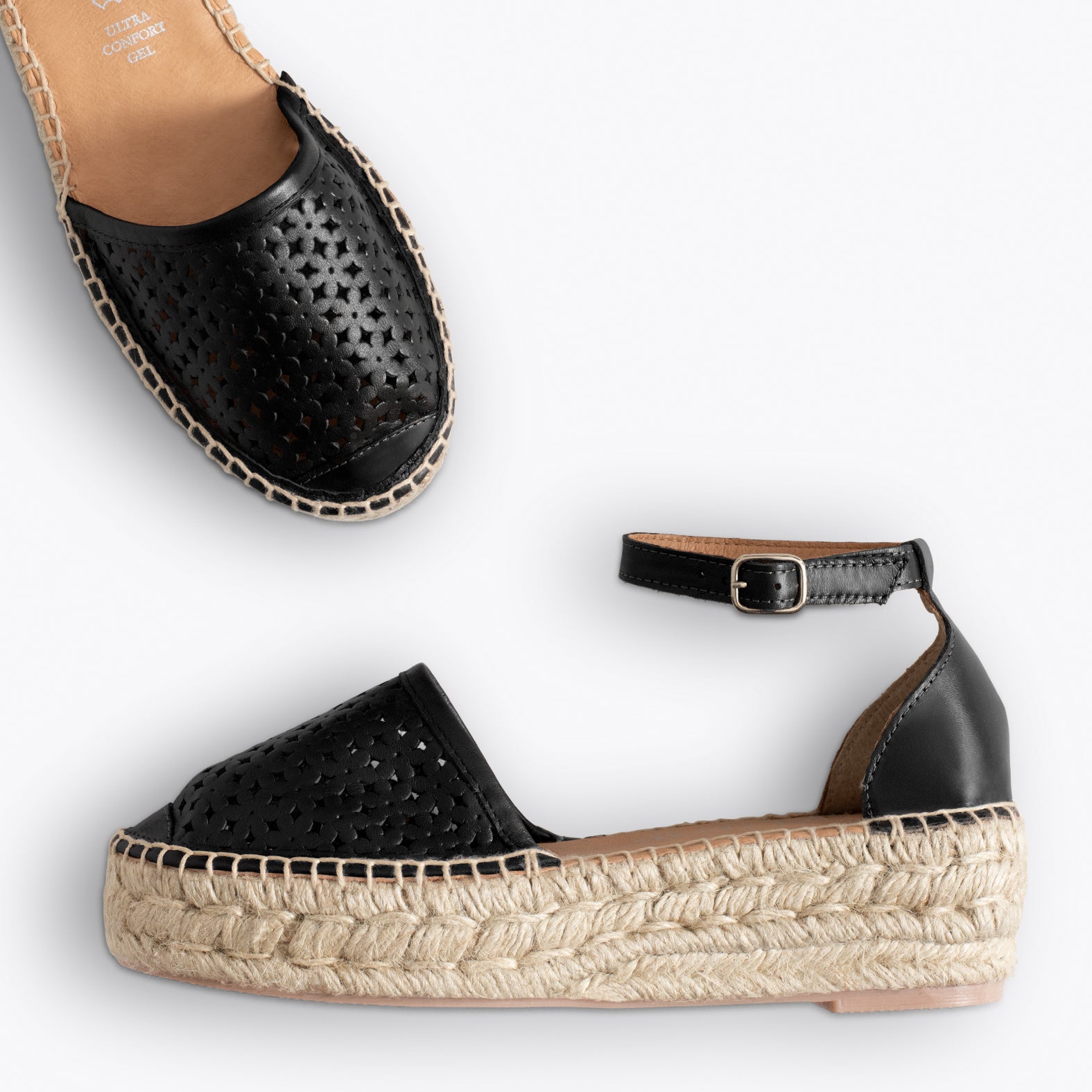 ALHAMBRA - Espadrilles à plateforme NOIR