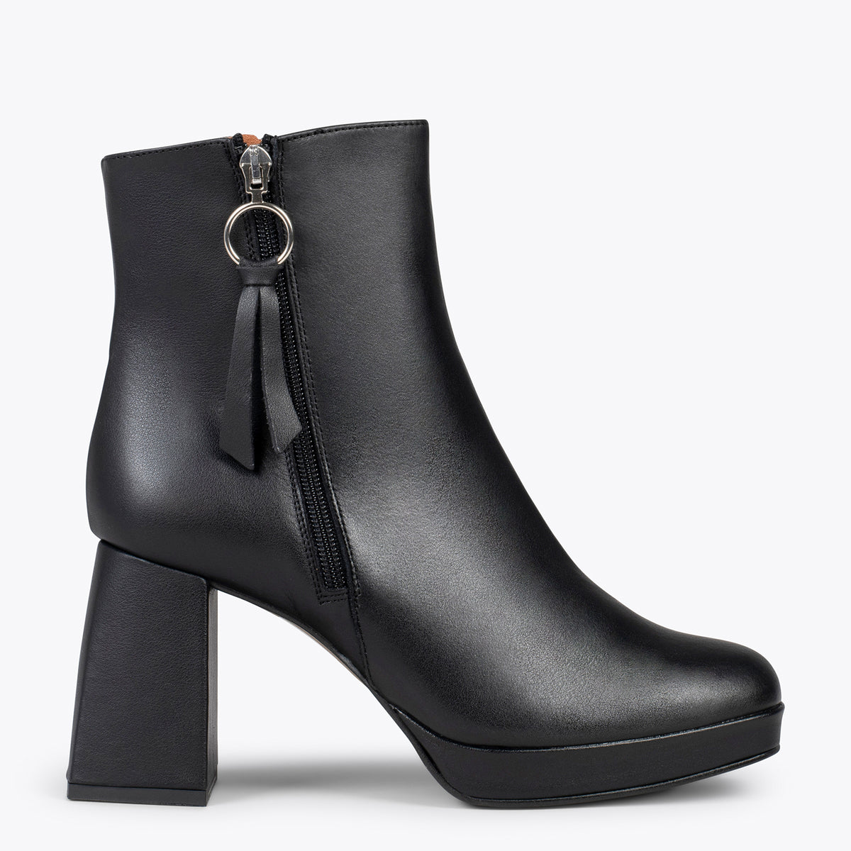 SIENA – Botines de tacón bloque con plataforma NEGRO